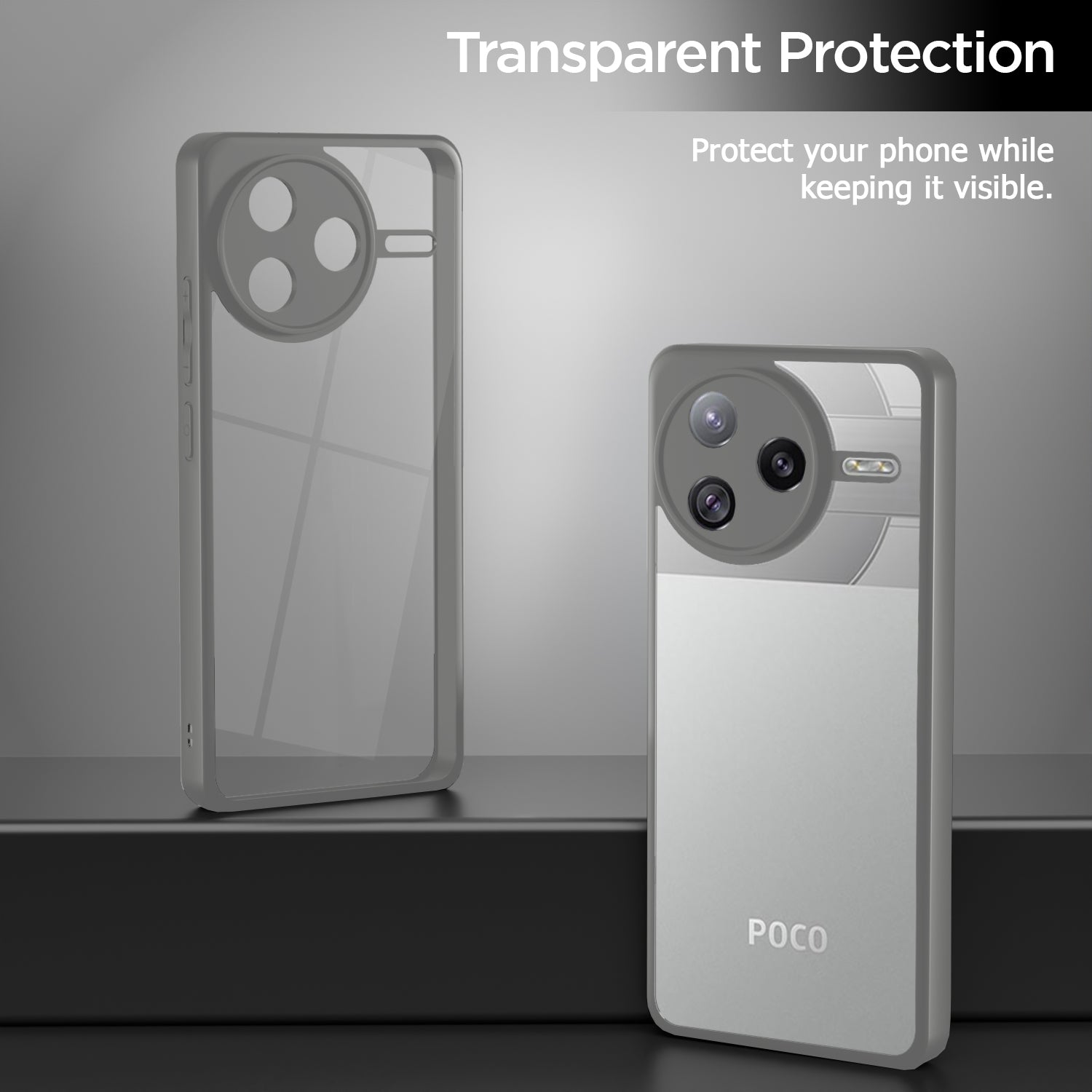 Pikkme Poco F7 Pro 5G Eagle 2 Shockproof Sleek Hybrid Armor Back Cover (Grey)
