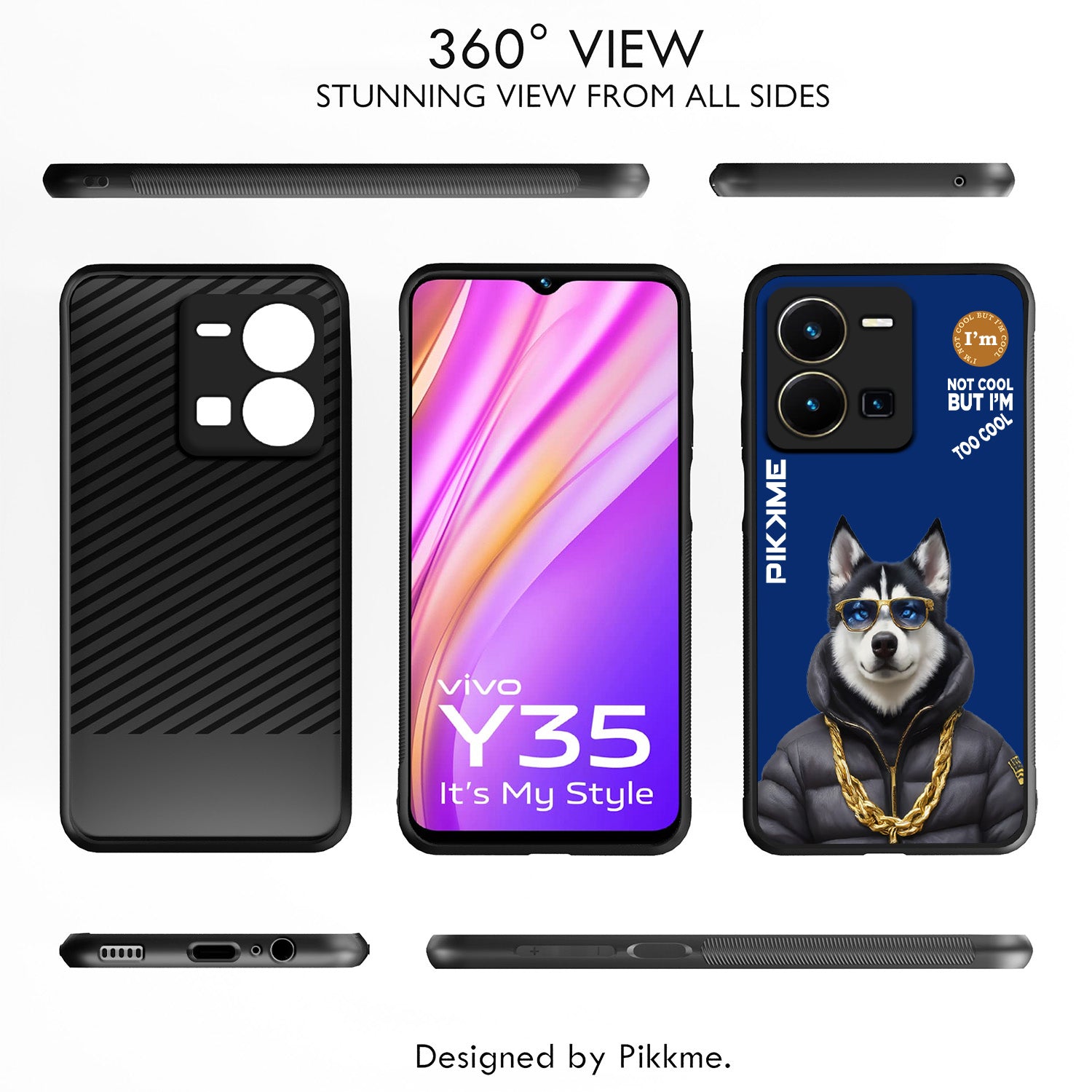 Pikkme Blue Dog Swag Vivo Y35 Nim2 Back Cover (Design 08)