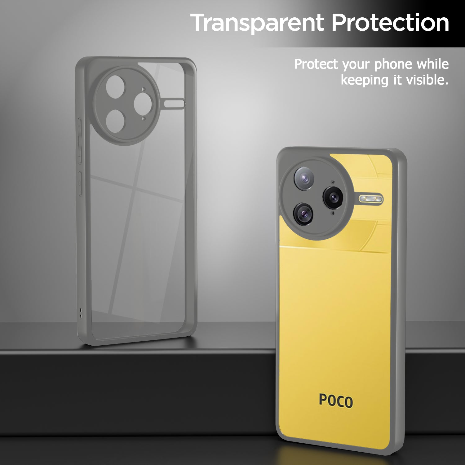 Pikkme Poco F7 Ultra 5G Eagle 2 Shockproof Sleek Hybrid Armor Back Cover (Grey)