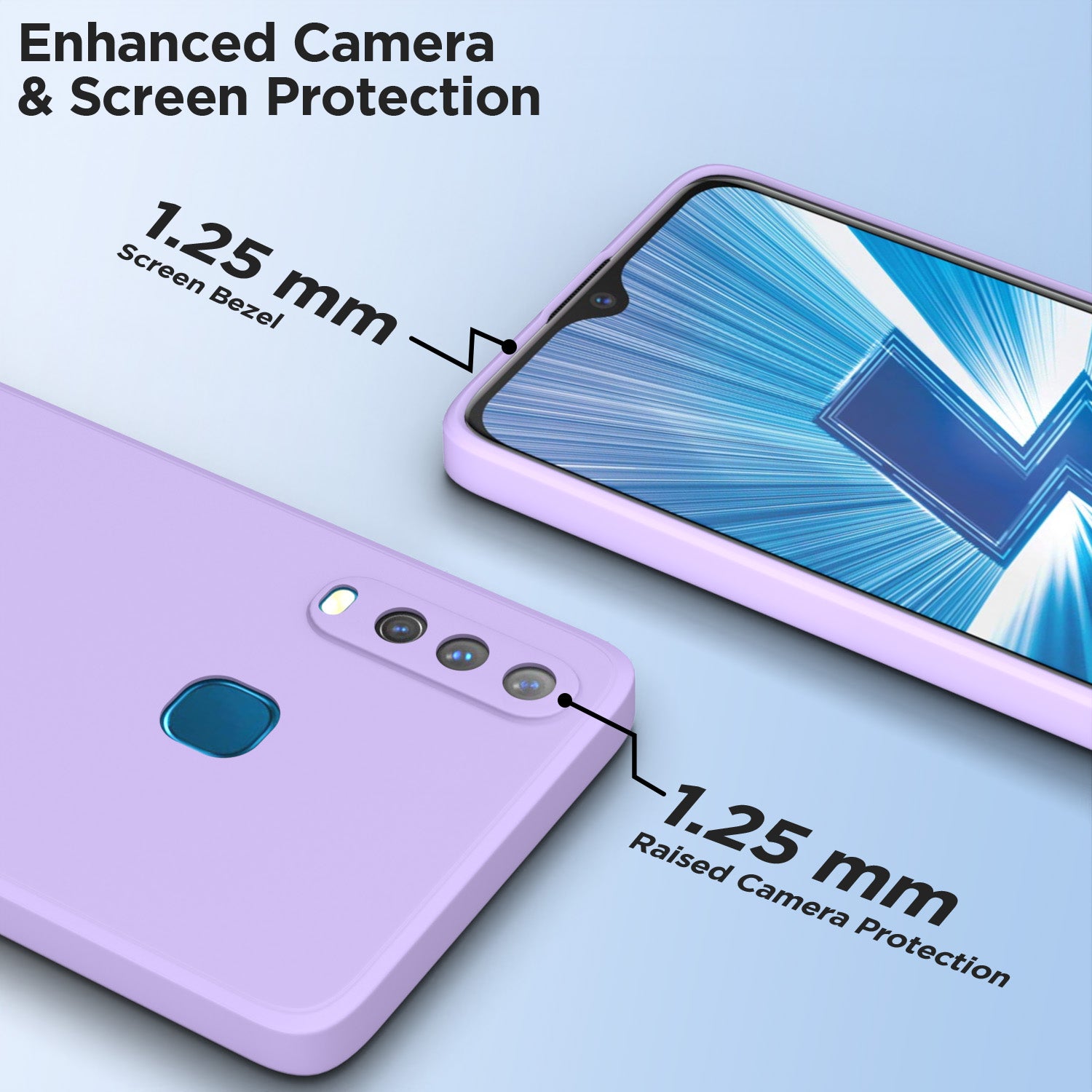 Pikkme Vivo Y12 / Y15 / Y17 / U10 Soft Matte Silicone Shockproof Case | Purple