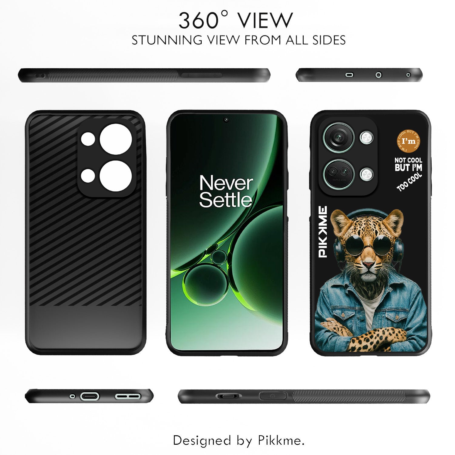 Pikkme Back Cover Pc Tpu + Printed Cool Funky Stylish Black Leopard Swag Raised Edges Camera Protection |Bumper Case For OnePlus Nord 3 5G