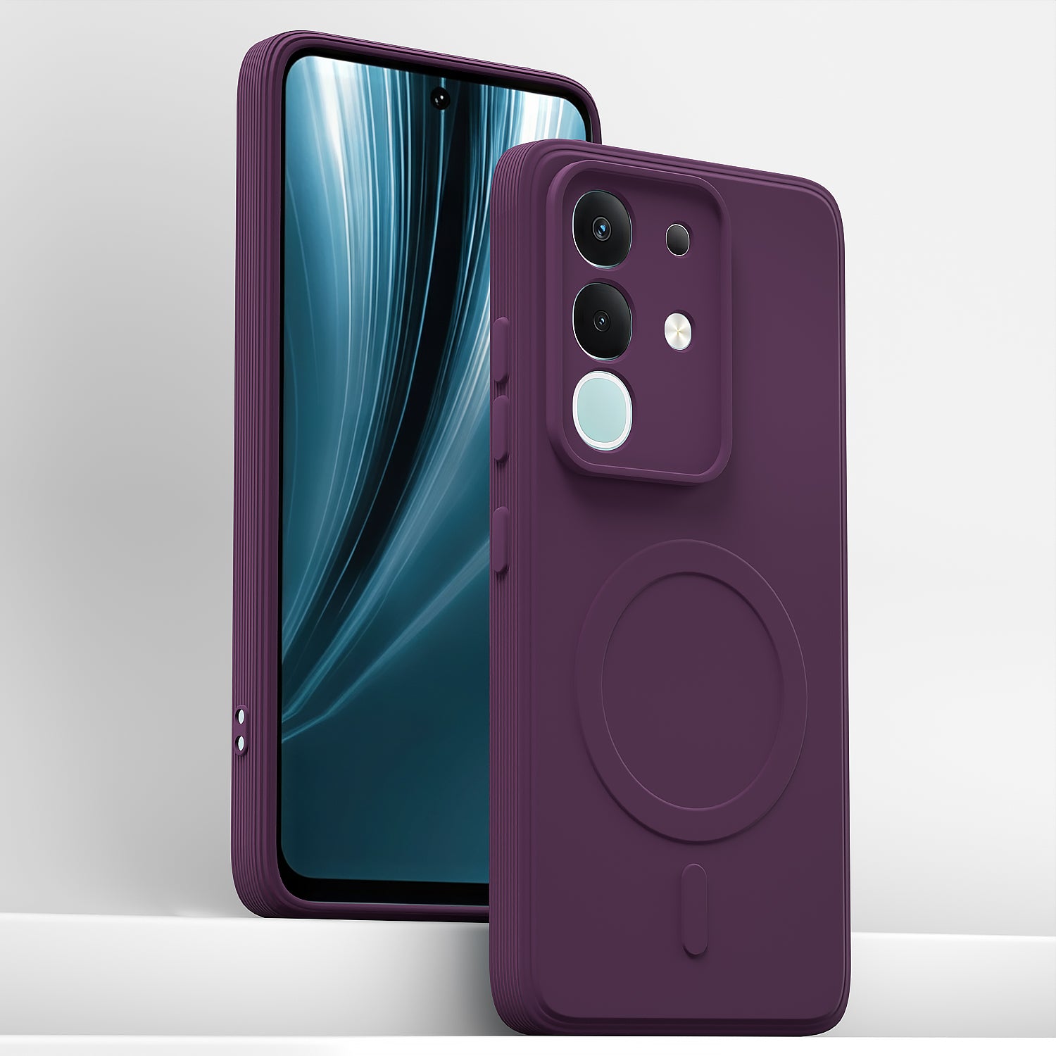 Pikkme Vivo T4x 5G / iQOO Z10x 5G / Vivo Y31 Pro 5G Matte Silicone Mag-Safe Style logo (not mag-safe compatible) Back Cover (Purple)