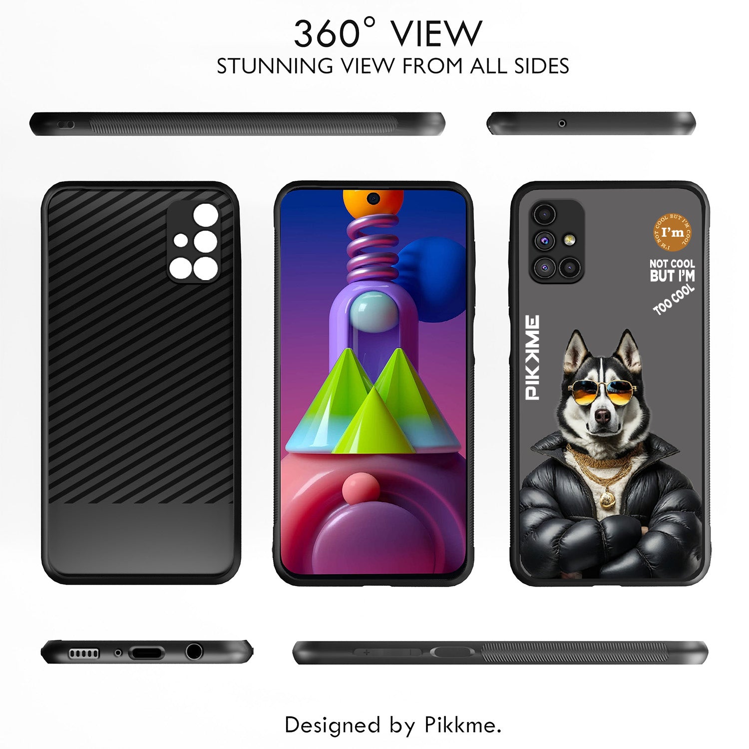 Pikkme Grey Dog Swag Samsung Galaxy M51 Nim2 Back Cover (Design 02)
