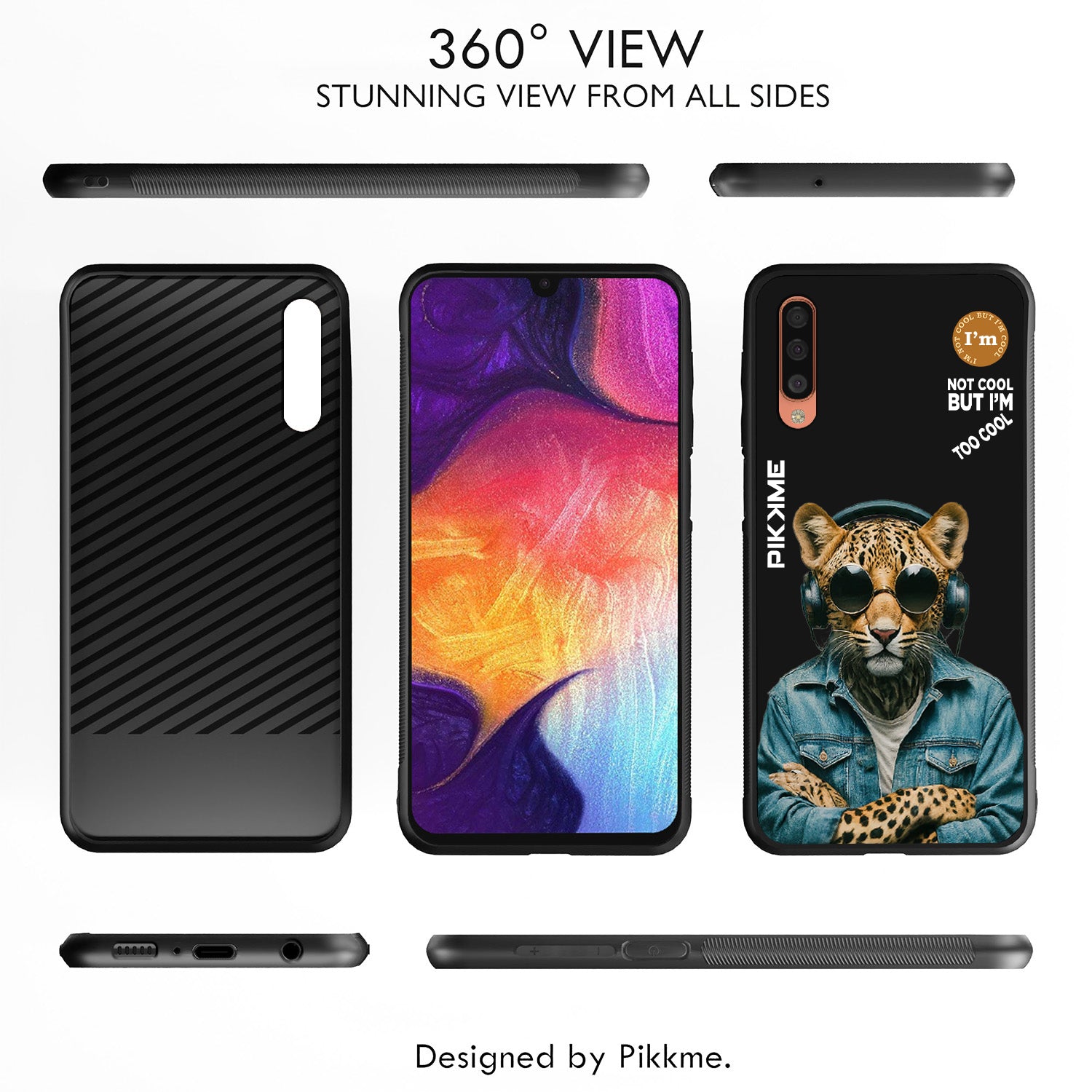 Pikkme Stylish Black Leopard Swag Samsung Galaxy A50 Back Cover (Design 04)