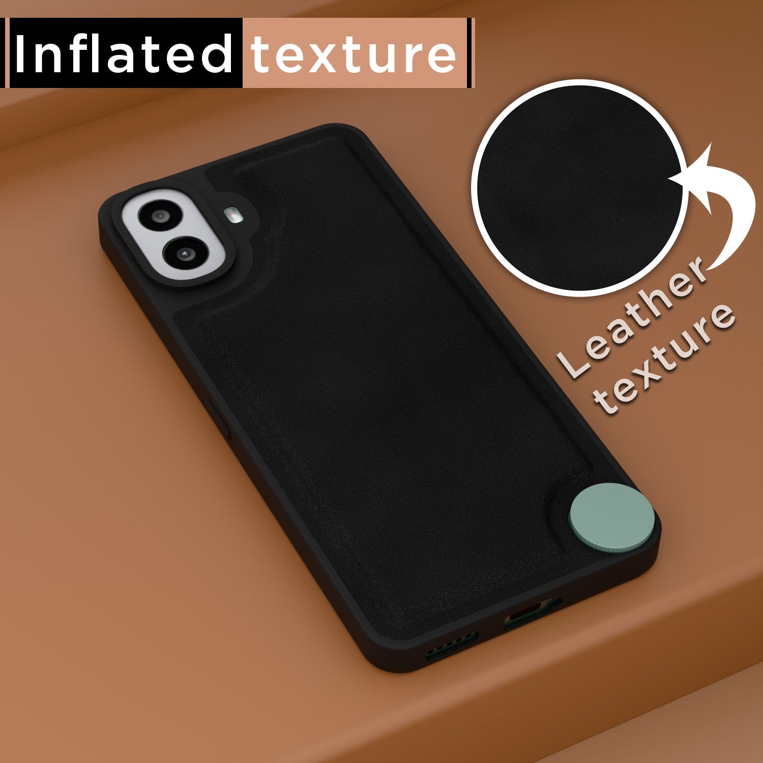 Pikkme CMF by Nothing Phone 1 Premium Super Soft-Touch Leatherback Case (Black)