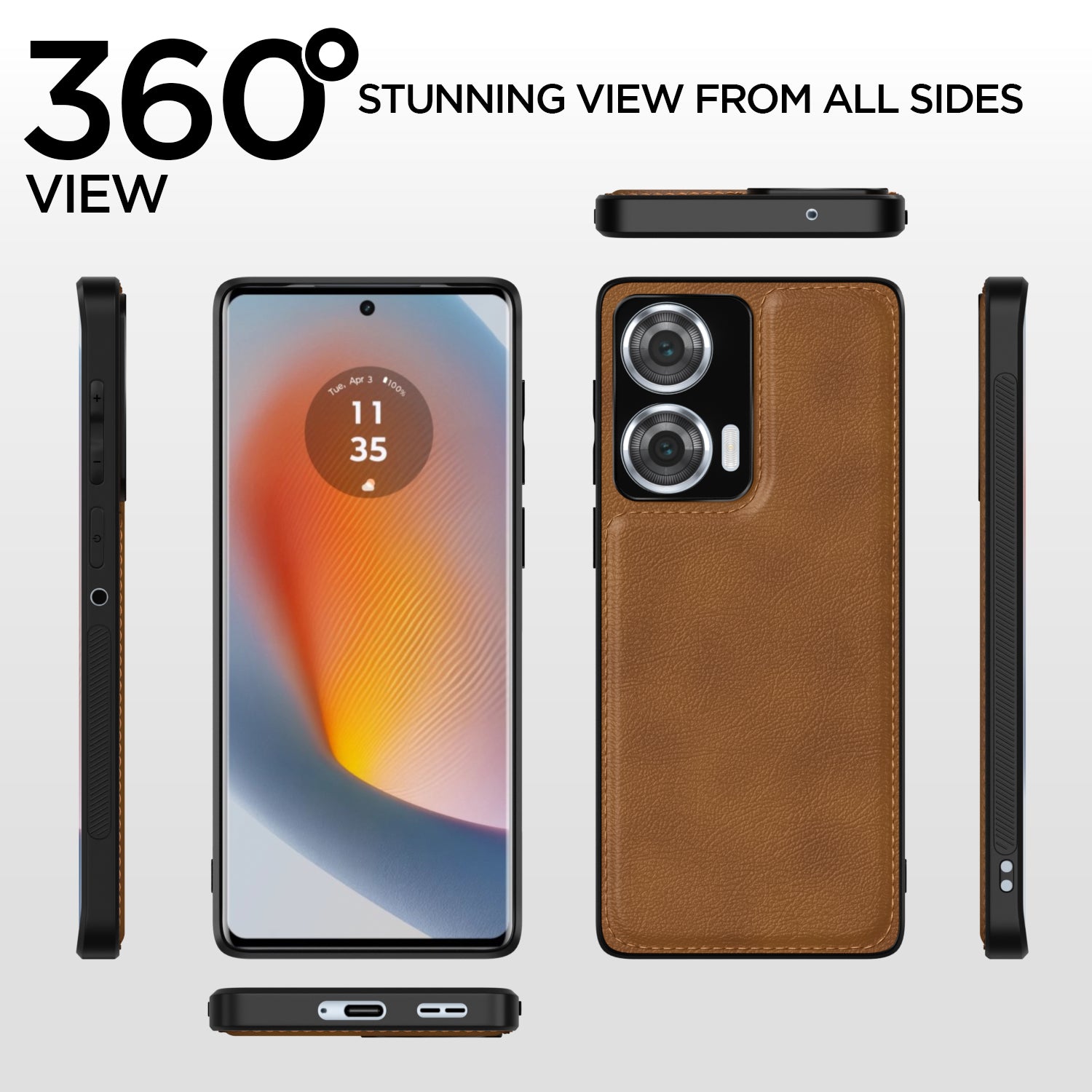 Pikkme Moto Edge 50 Fusion 5G Leather Back Case | Brown