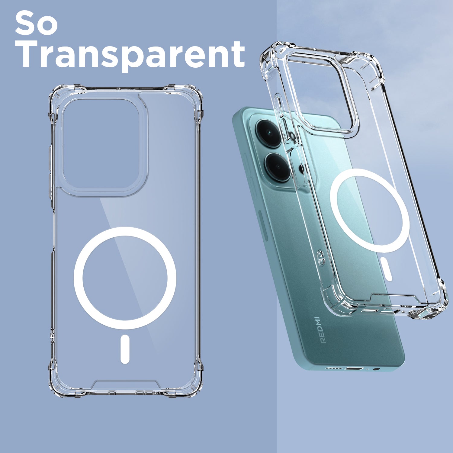 Pikkme Redmi 15c 5G transparent mag-safe phone cover – photo 2