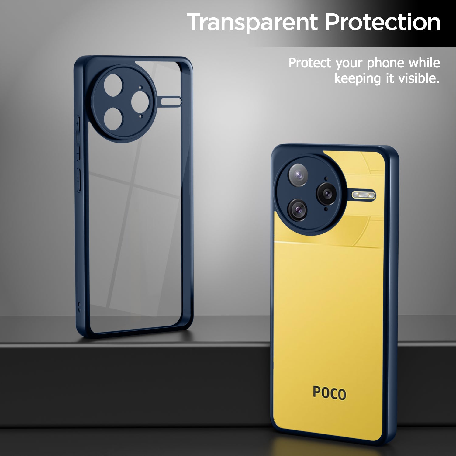 Pikkme Poco F7 Ultra 5G Eagle 2 Shockproof Sleek Hybrid Armor Back Cover (Blue)