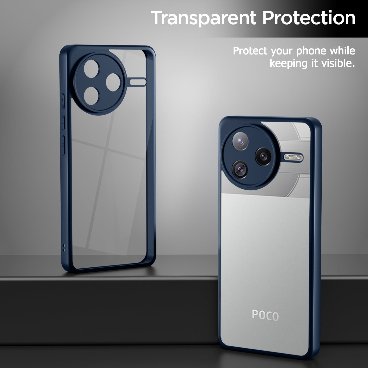 Pikkme Poco F7 Pro 5G Eagle 2 Shockproof Sleek Hybrid Armor Back Cover (Blue)