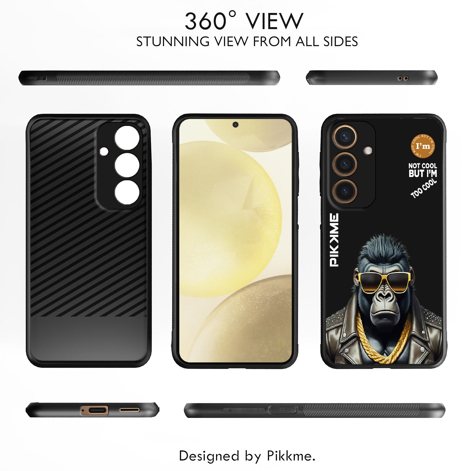 Pikkme Black Gorilla Swag Samsung Galaxy S24 5G NIm2 Back Cover (Design 07)