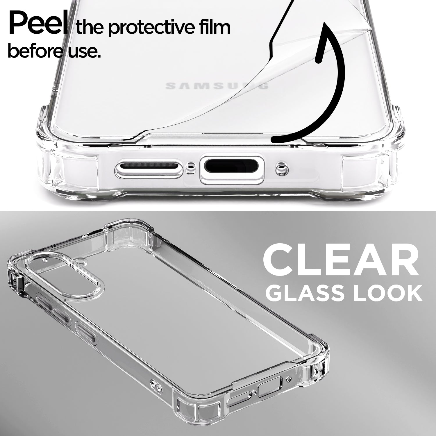 Pikkme Samsung Galaxy A56 5G PC + TPU Crystal Clear Transparent Back Cover (Transparent)