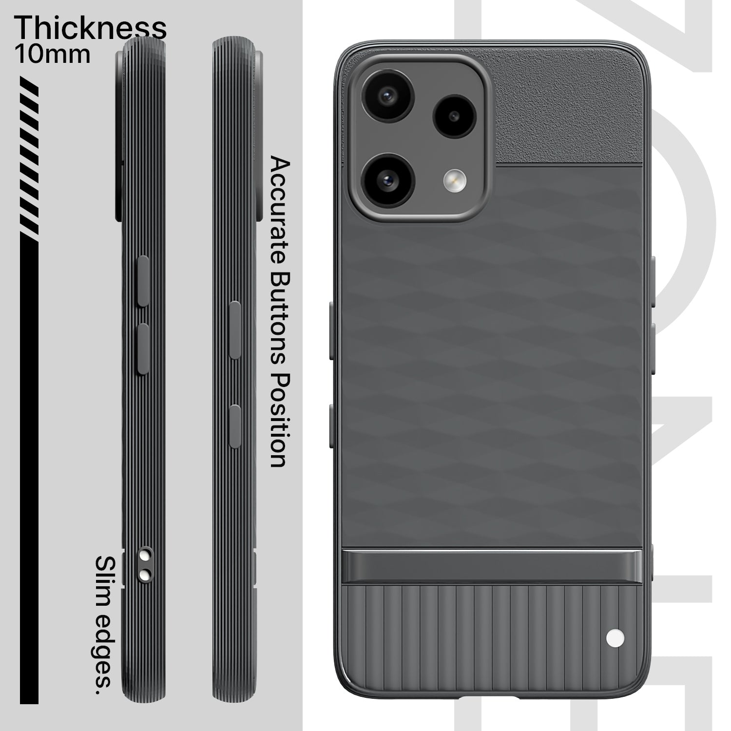 Pikkme Nothing Phone 3a Lite 5G Shockproof Soft Flexible Gencase Back cover (Grey)
