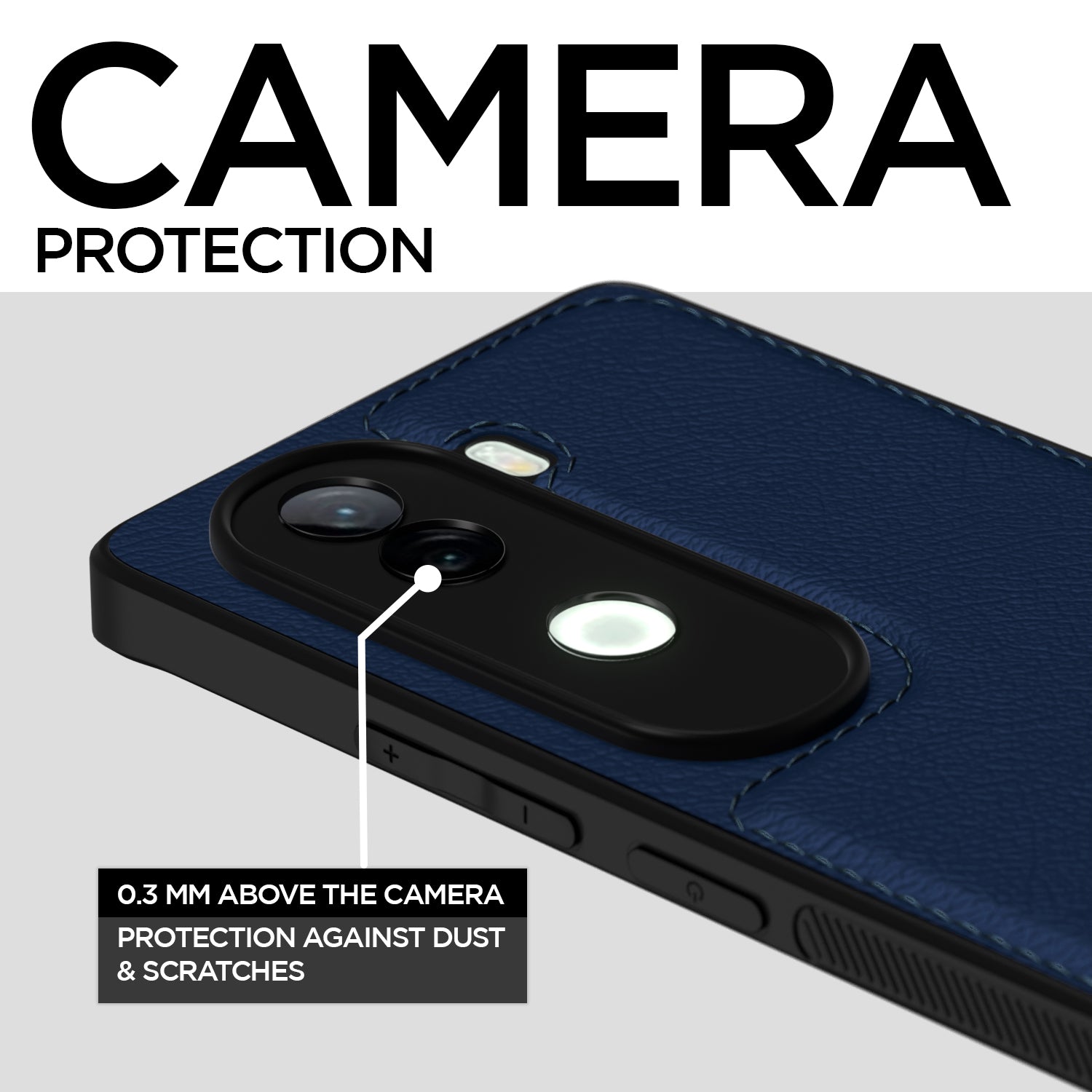 Pikkme Vivo V40e / iQOO Z9s 5G Leather Back Case | Blue