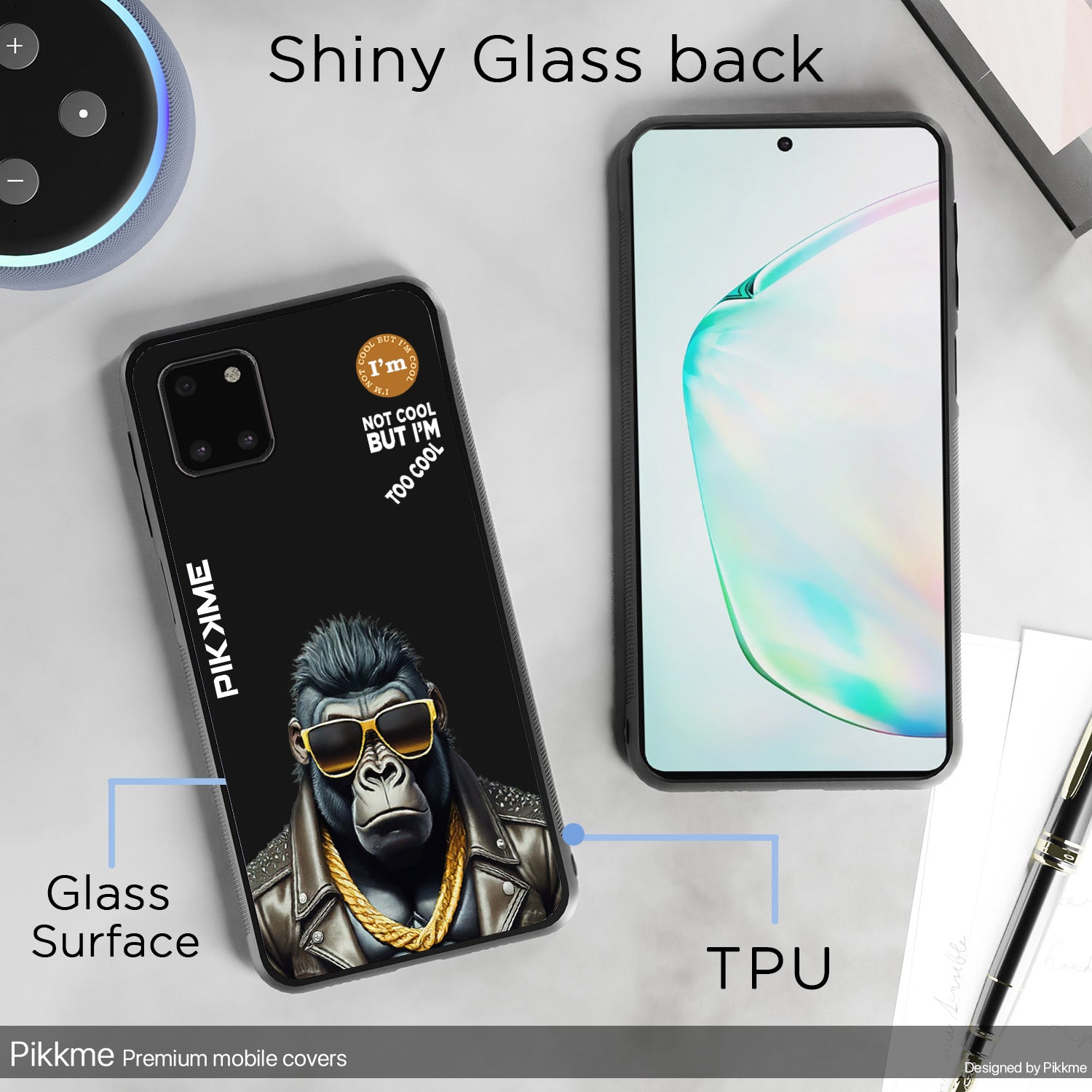 Pikkme Black Gorilla Swag Samsung Galaxy Note 10 Lite Nim2 Back Cover (Design 07)