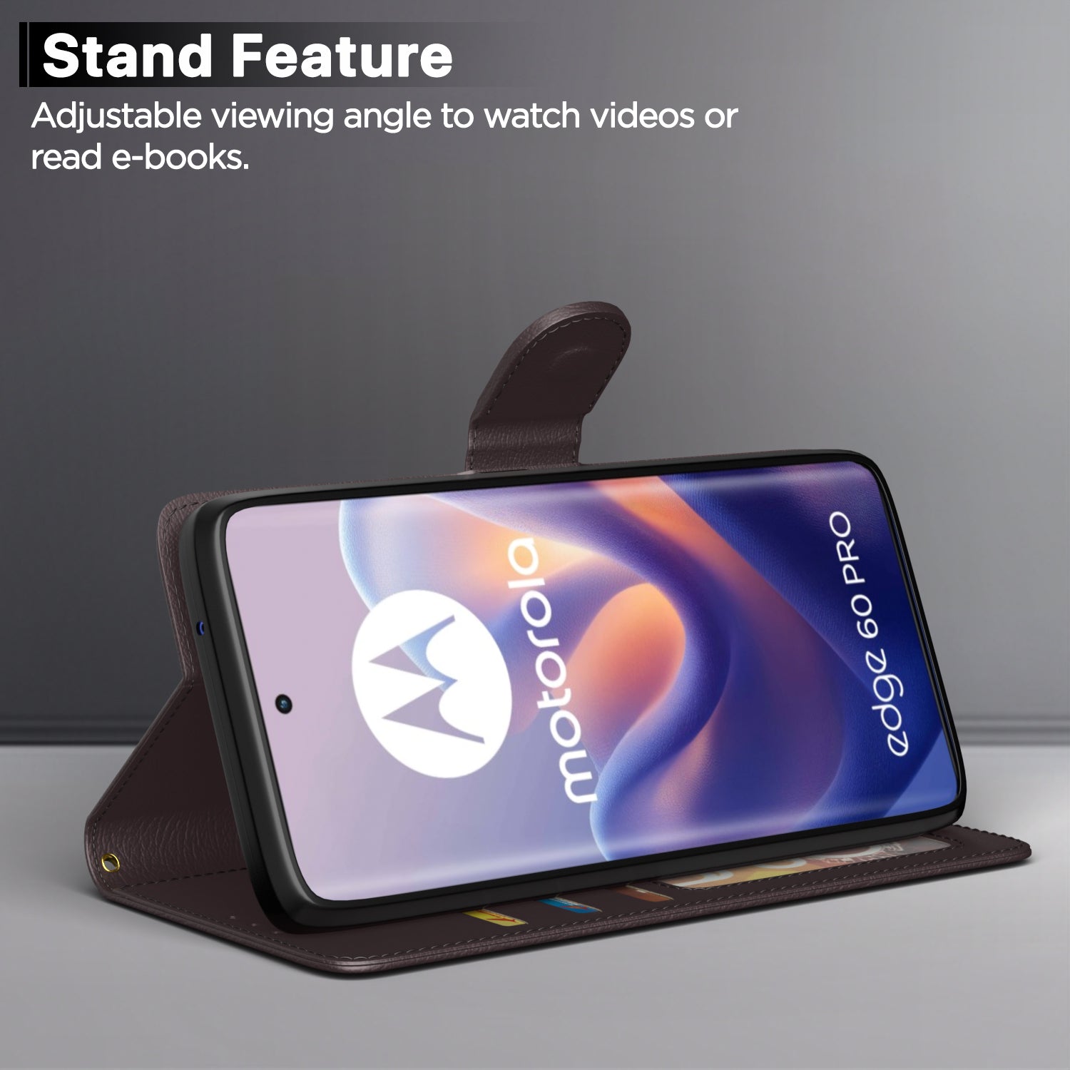 Pikkme Motorola Moto Edge 60 Pro 5G Vintage Flip Cover (Coffee)