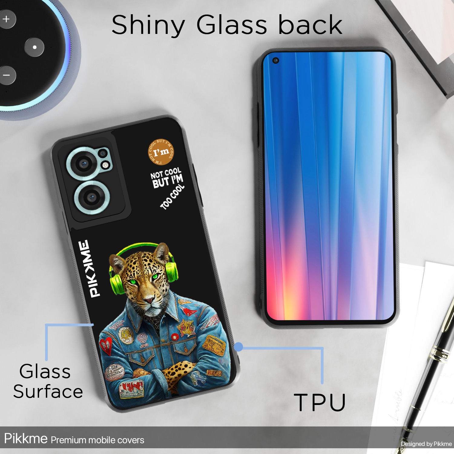 Pikkme Back Cover Pc Tpu + Printed Cool Funky Stylish Black Leopard Swag Raised Edges Camera Protection |Bumper Case For OnePlus Nord Ce 2 5G