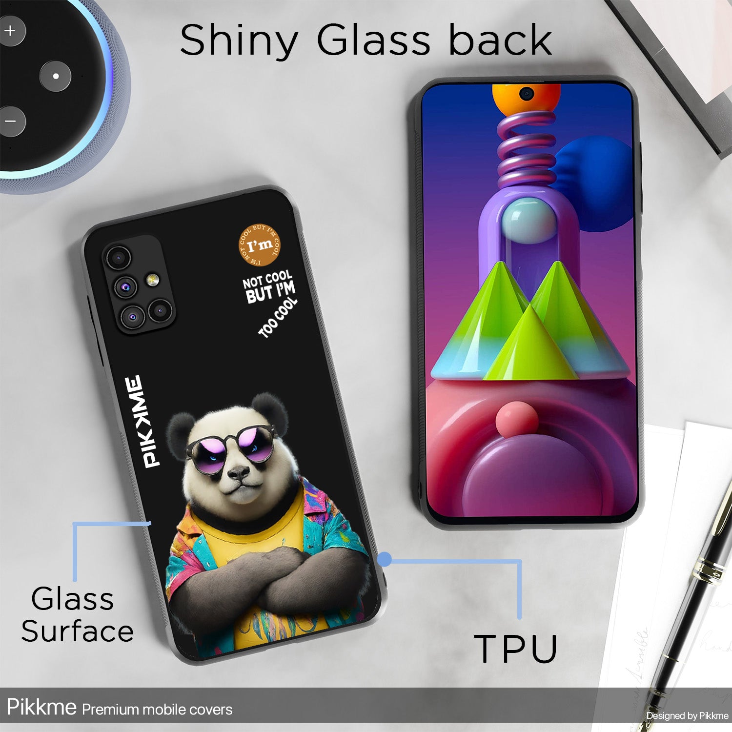 Pikkme Black Panda Swag Samsung Galaxy M51 Nim2 Back Cover (Design 05)