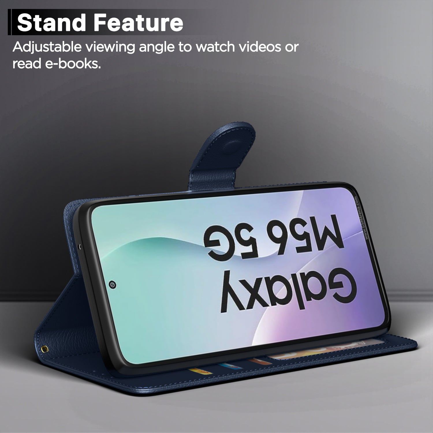 Pikkme Samsung Galaxy M56 5G Vintage Flip Cover (Blue)