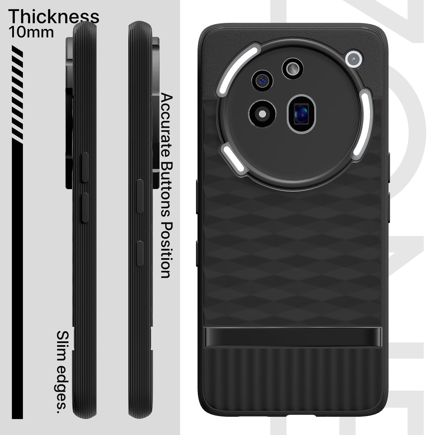 Pikkme Nothing Phone 3a Pro 5G Shockproof Soft Flexible Gencase Back cover (Black)