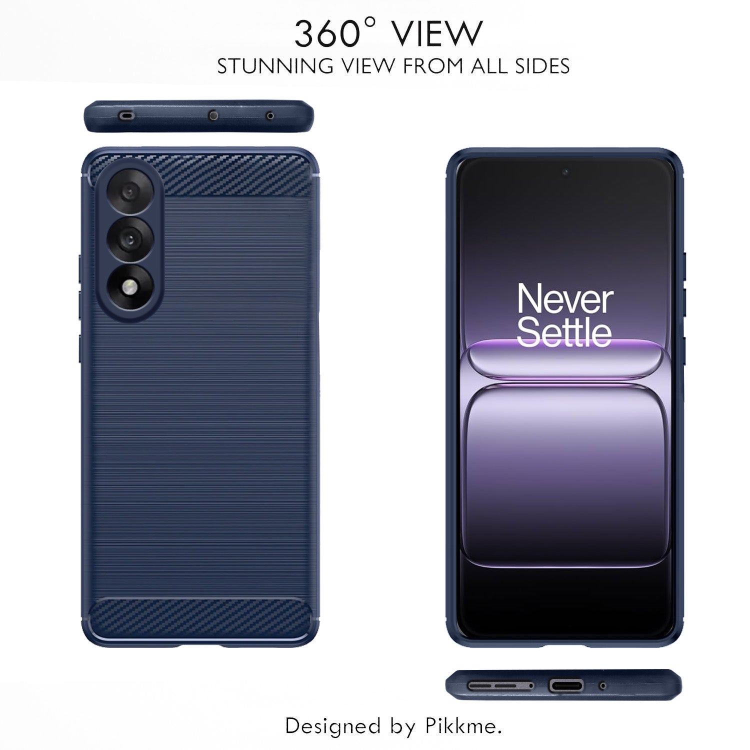 Pikkme OnePlus Nord 5 5G Hybrid Carbon Fiber Back Cover (Blue)