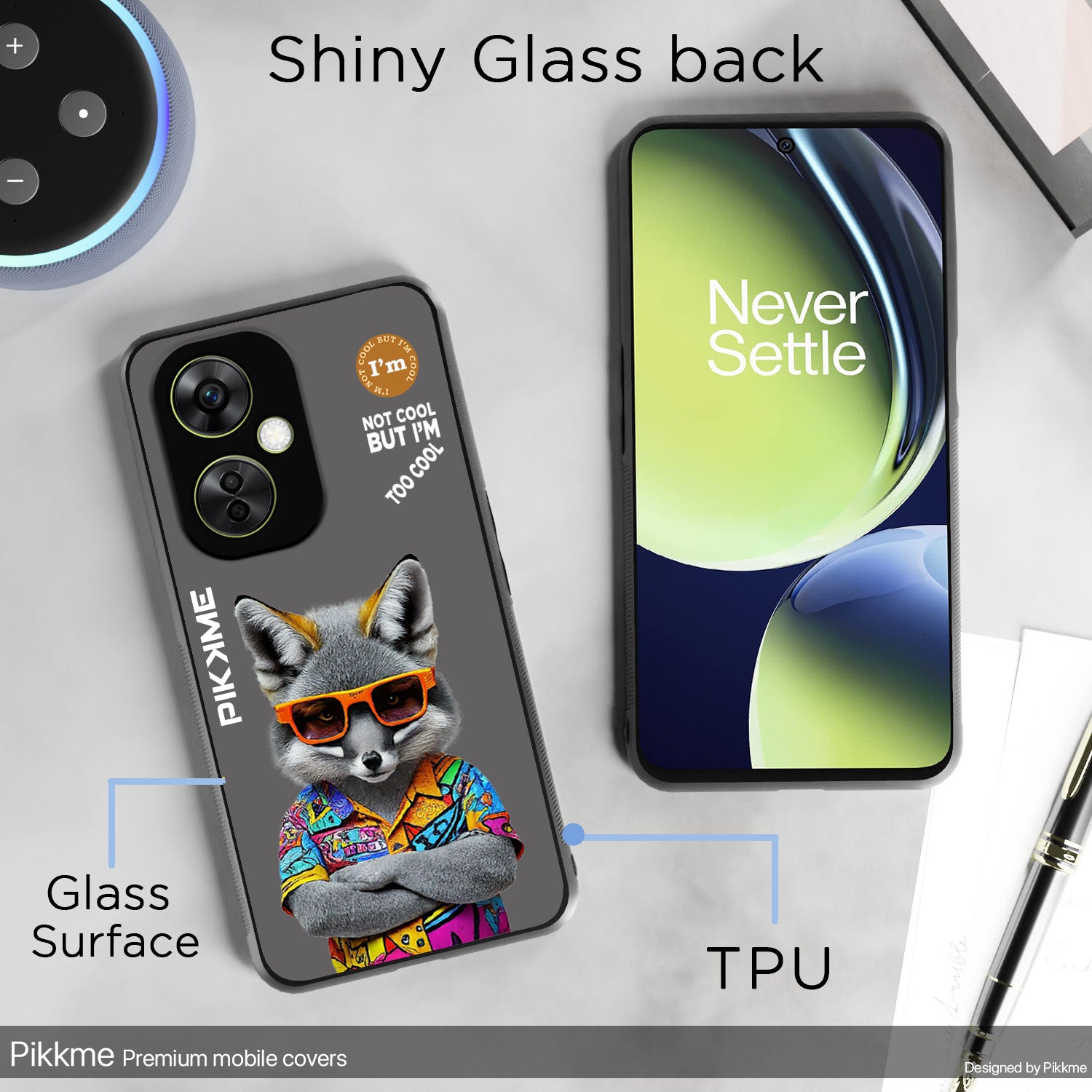 Pikkme Back Cover Pc Tpu + Printed Cool Funky Stylish Grey Wolf Swag Raised Edges Camera Protection |Bumper Case For OnePlus Nord Ce 3 Lite 5G