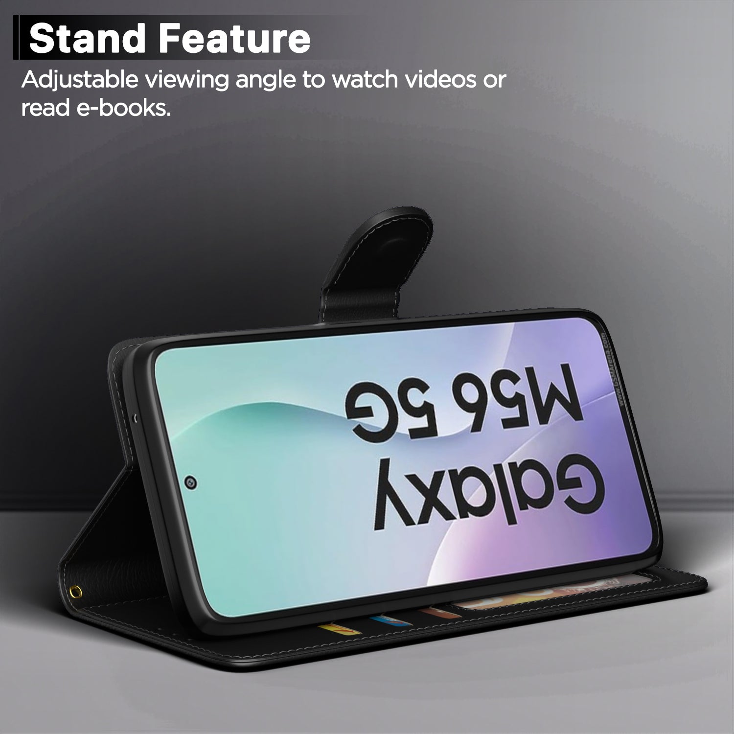 Pikkme Samsung Galaxy M56 5G Vintage Flip Cover (Black)