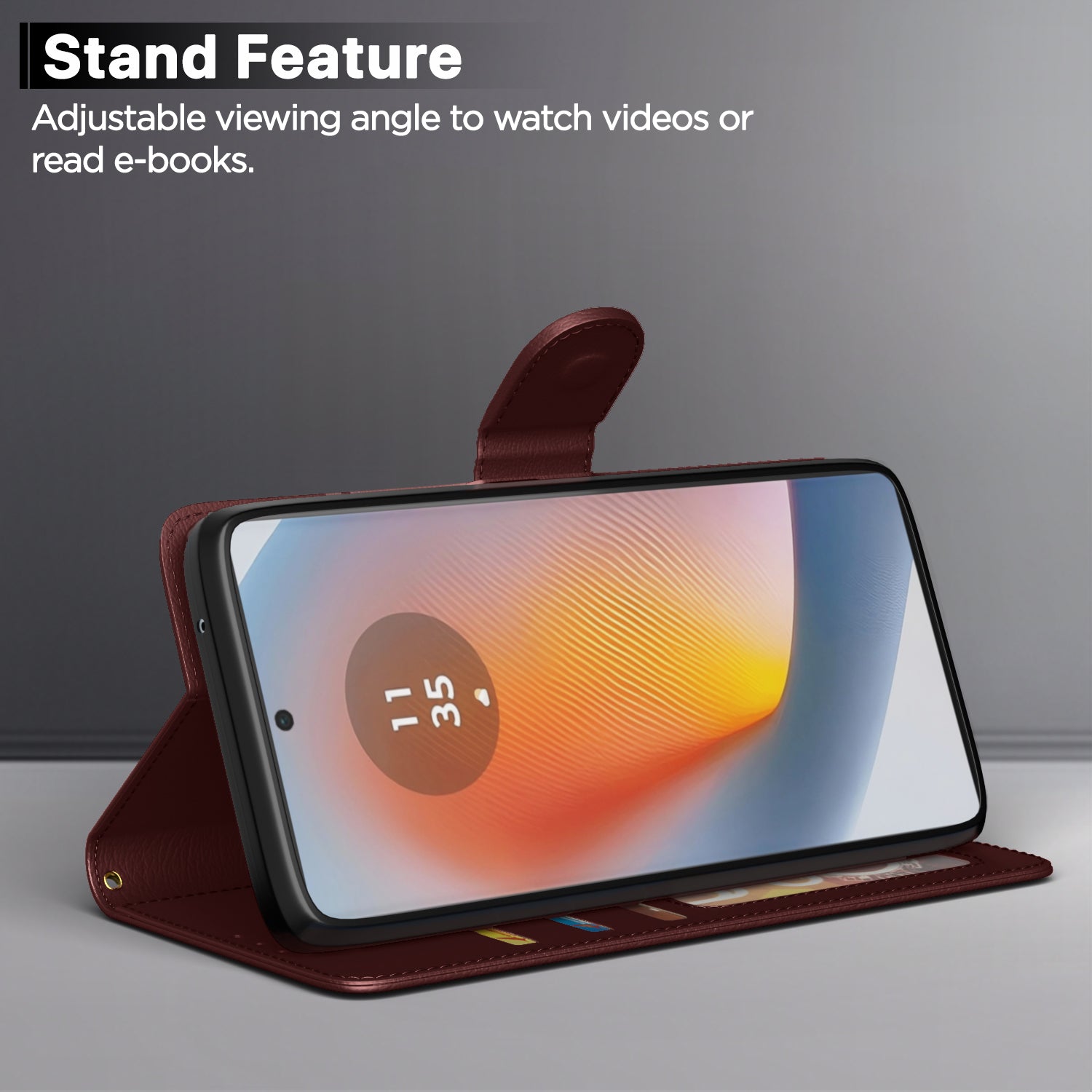 Pikkme Motorola Moto G85 5G Vintage Flip Cover (Brown)