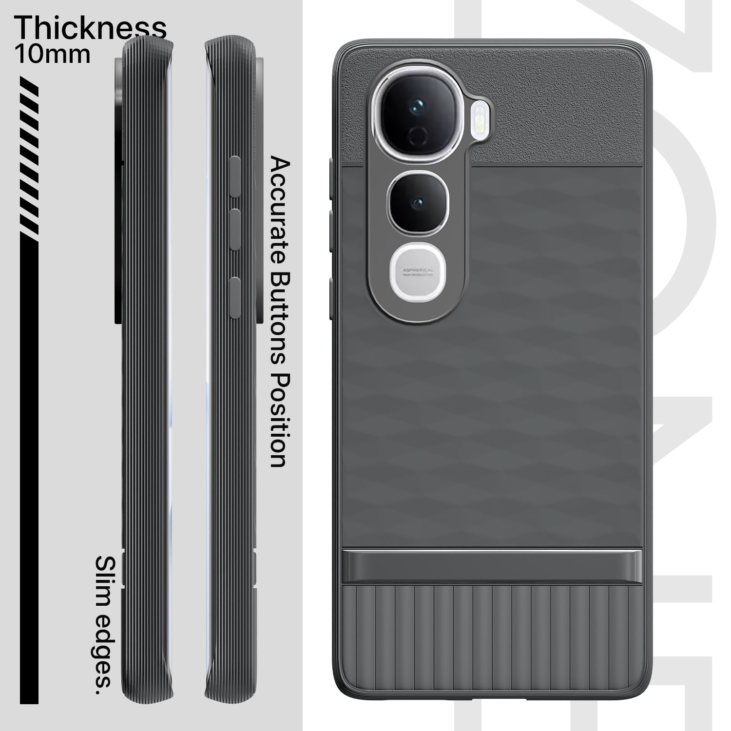 Pikkme Vivo Y400 Pro 5G Shockproof Soft Flexible Gencase Back Cover (Grey)