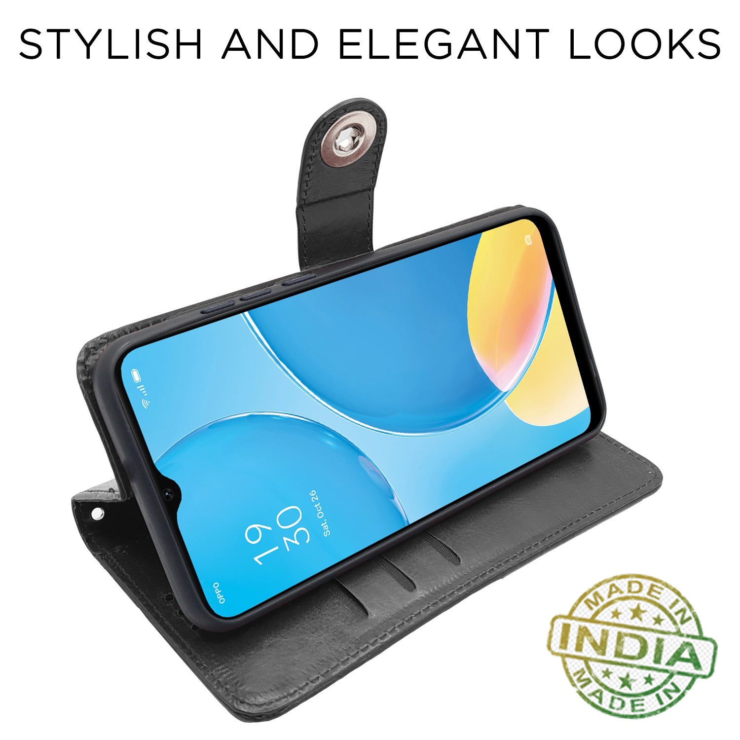 Black Button flip case for Oppo A15 – Pikkme – photo 3