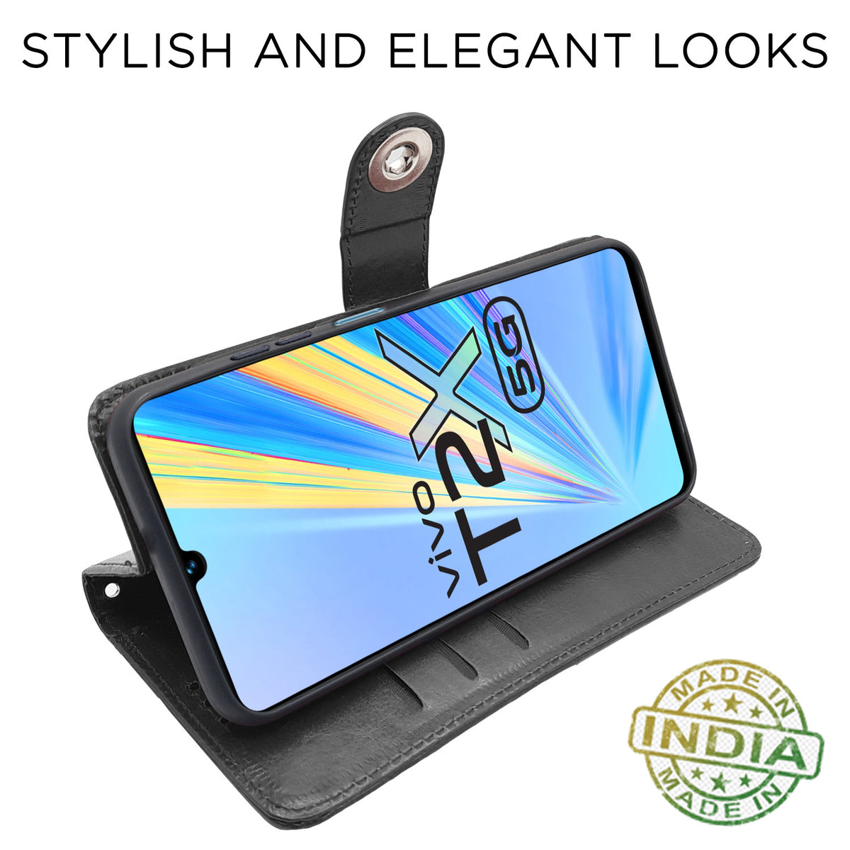 Pikkme black flip case for Vivo T2x – photo 3