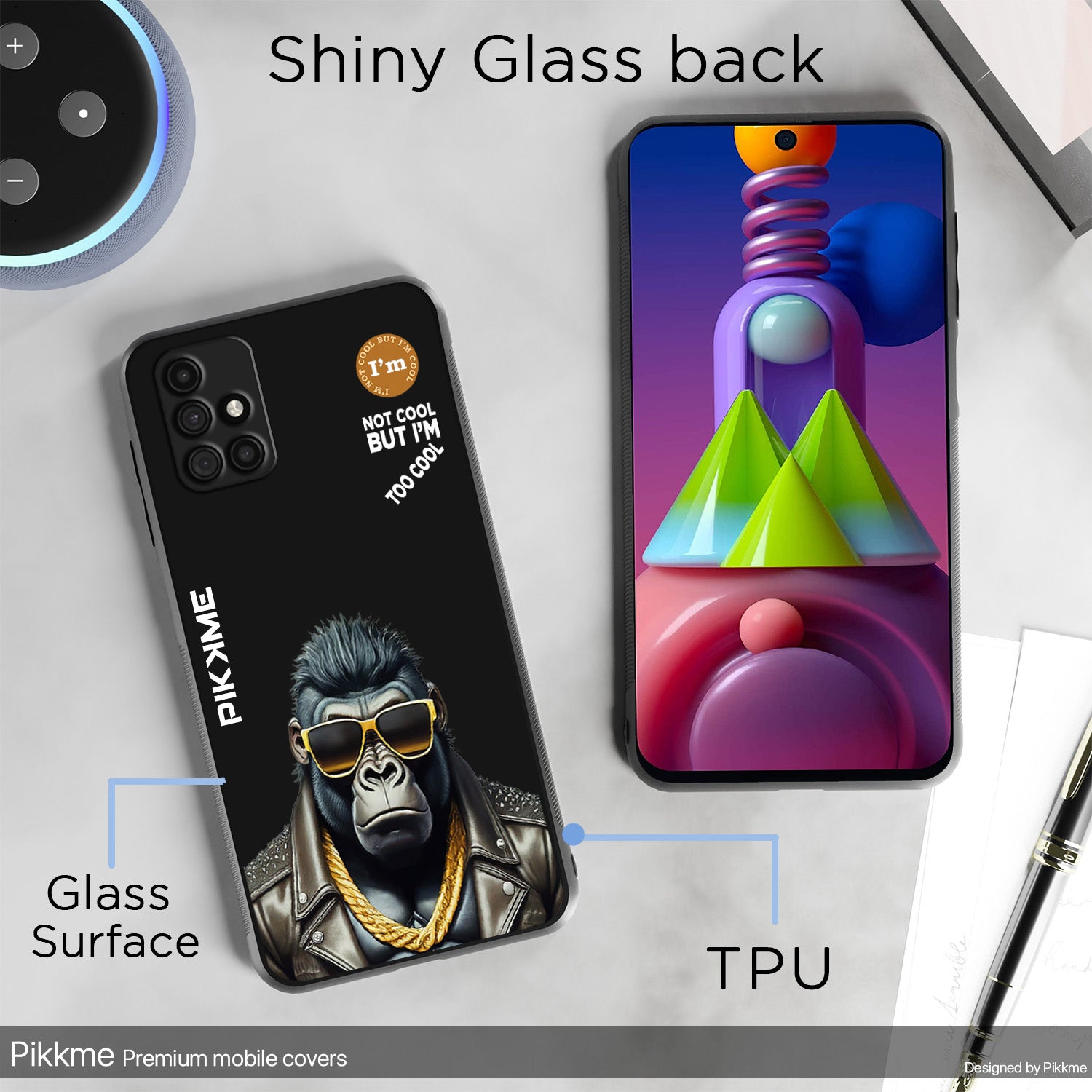 Pikkme Black Gorilla Swag Samsung Galaxy M31s Nim2 Back Cover (Design 07)
