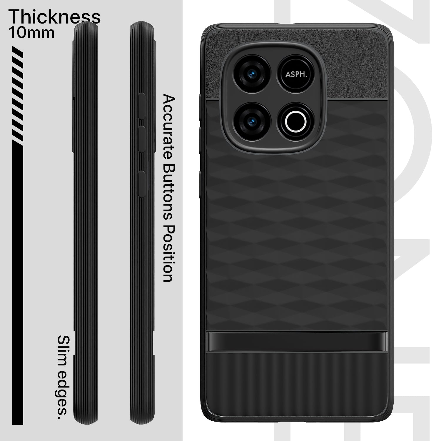 Pikkme iQOO Neo 10 5G Shockproof Soft Flexible Gencase Back Cover (Black)