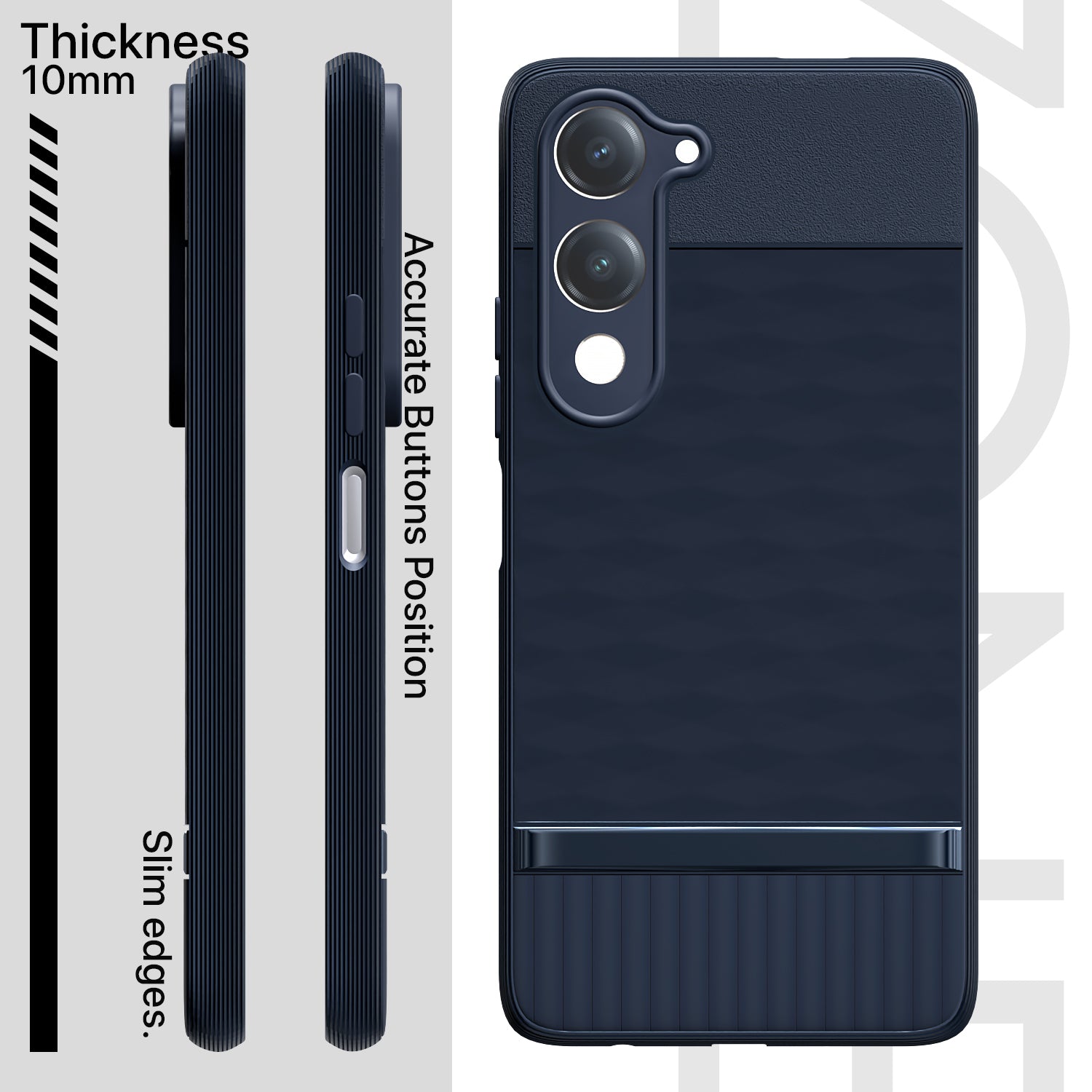 Pikkme Vivo T4 lite 5G / IQOO Z10 lite 5G / Vivo Y04 4G / Vivo Y19 5G Shockproof Soft Flexible Gencase Back Cover (Blue)