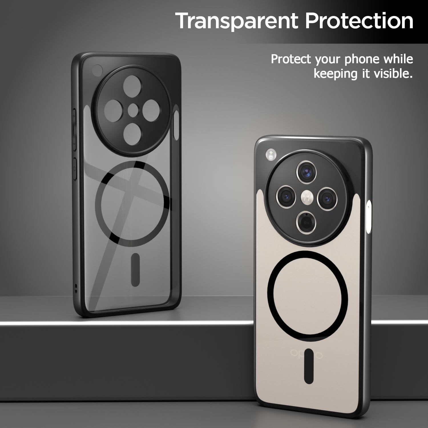 Pikkme Oppo Find X8 5G Eagle 2 Mag-Safe Shockproof Hard Transparent Back Cover (Black)