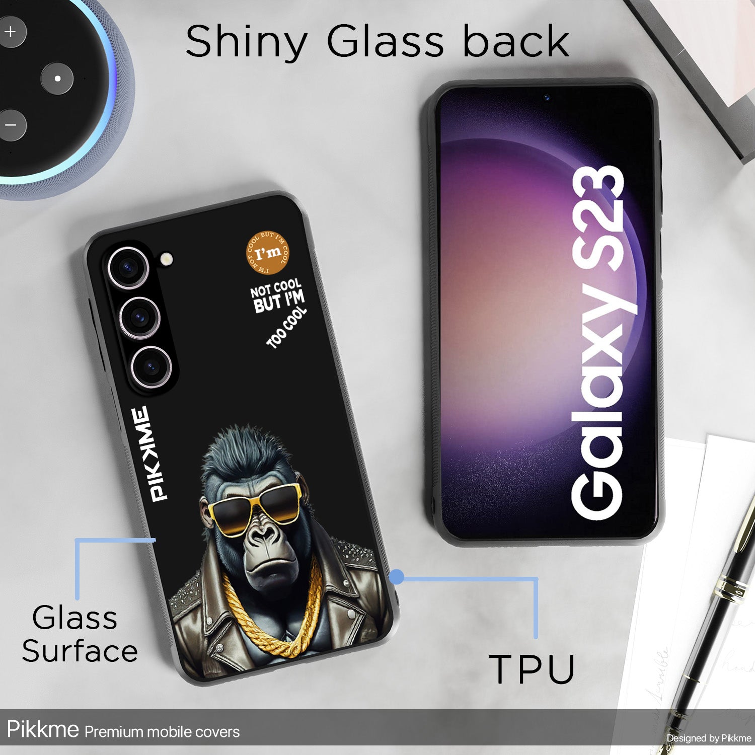 Pikkme Black Gorilla Swag Samsung Galaxy S23 5G NIm2 Back Cover (Design 07)