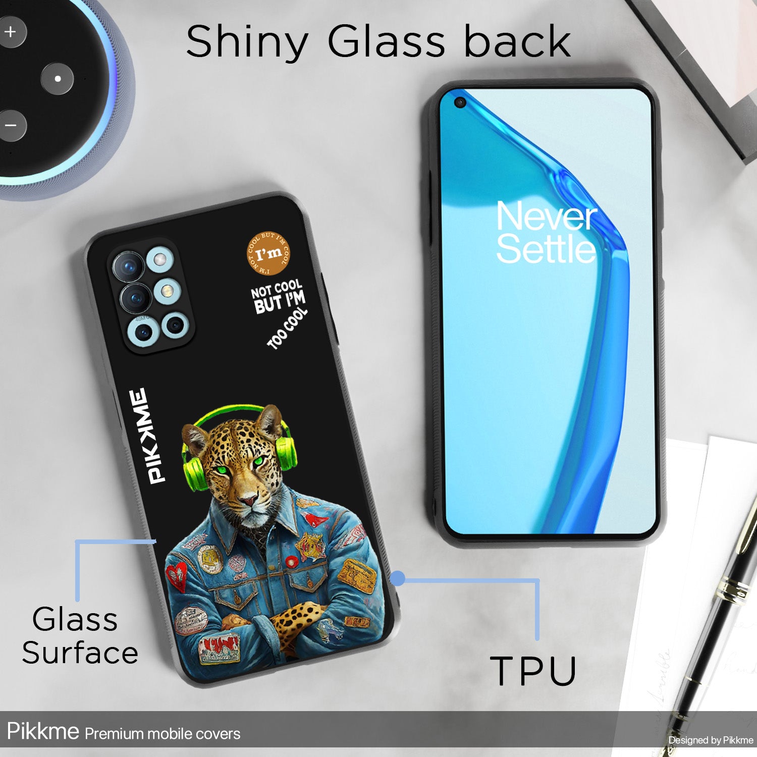 Pikkme Back Cover Pc Tpu + Printed Cool Funky Stylish Black Leopard Swag Raised Edges Camera Protection |Bumper Case For OnePlus 8T (Design 03)