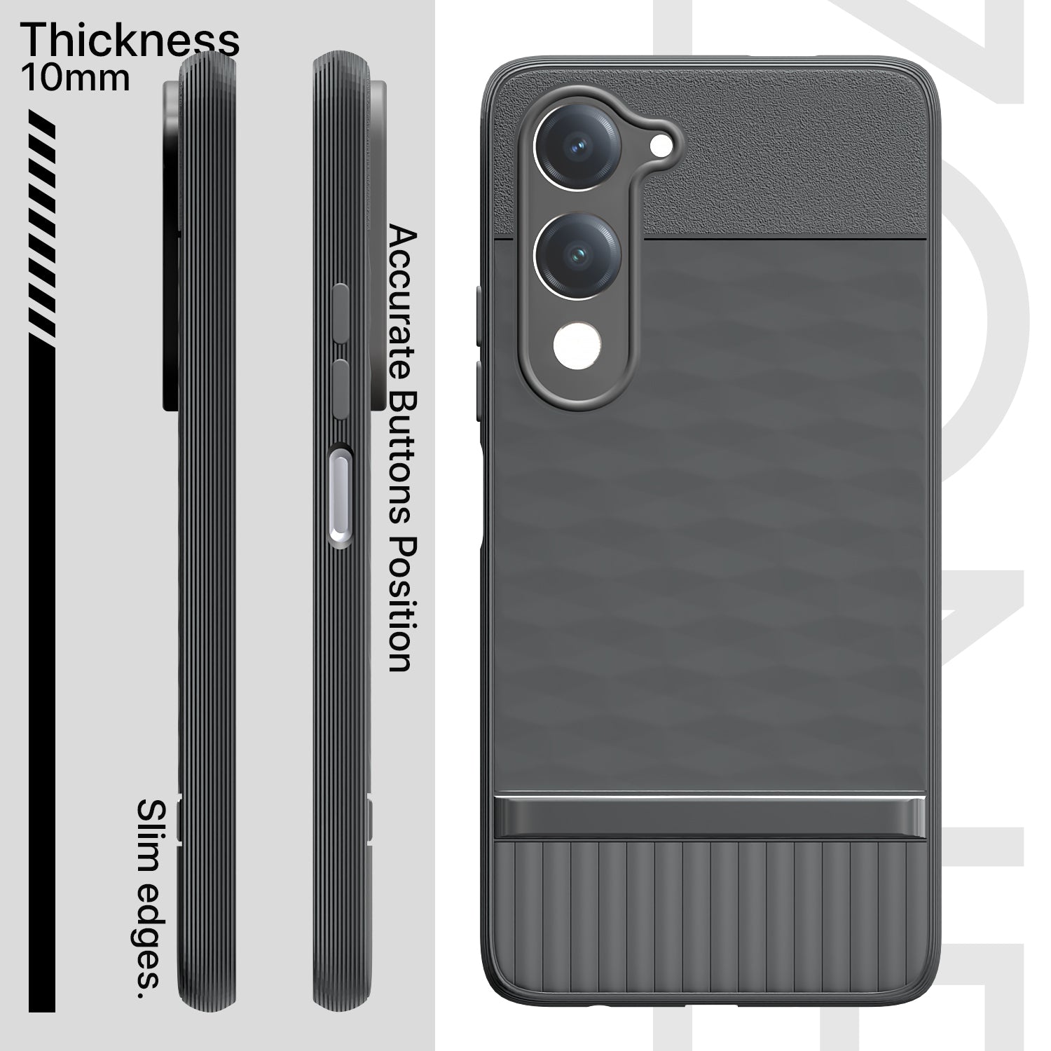 Pikkme Vivo T4 lite 5G / IQOO Z10 lite 5G / Vivo Y04 4G / Vivo Y19 5G Shockproof Soft Flexible Gencase Back Cover (grey)