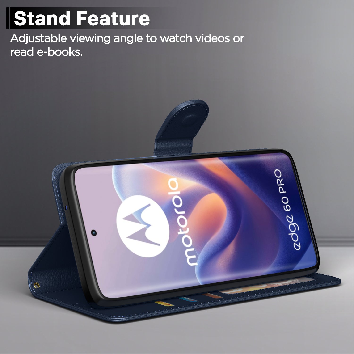 Pikkme Motorola Moto Edge 60 Pro 5G Vintage Flip Cover (Blue)