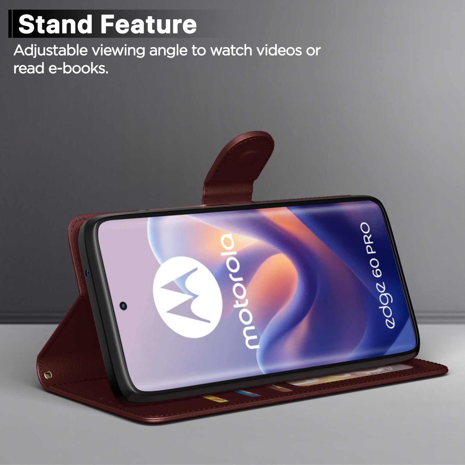 Pikkme Motorola Moto Edge 60 Pro 5G Vintage Flip Cover (Brown)