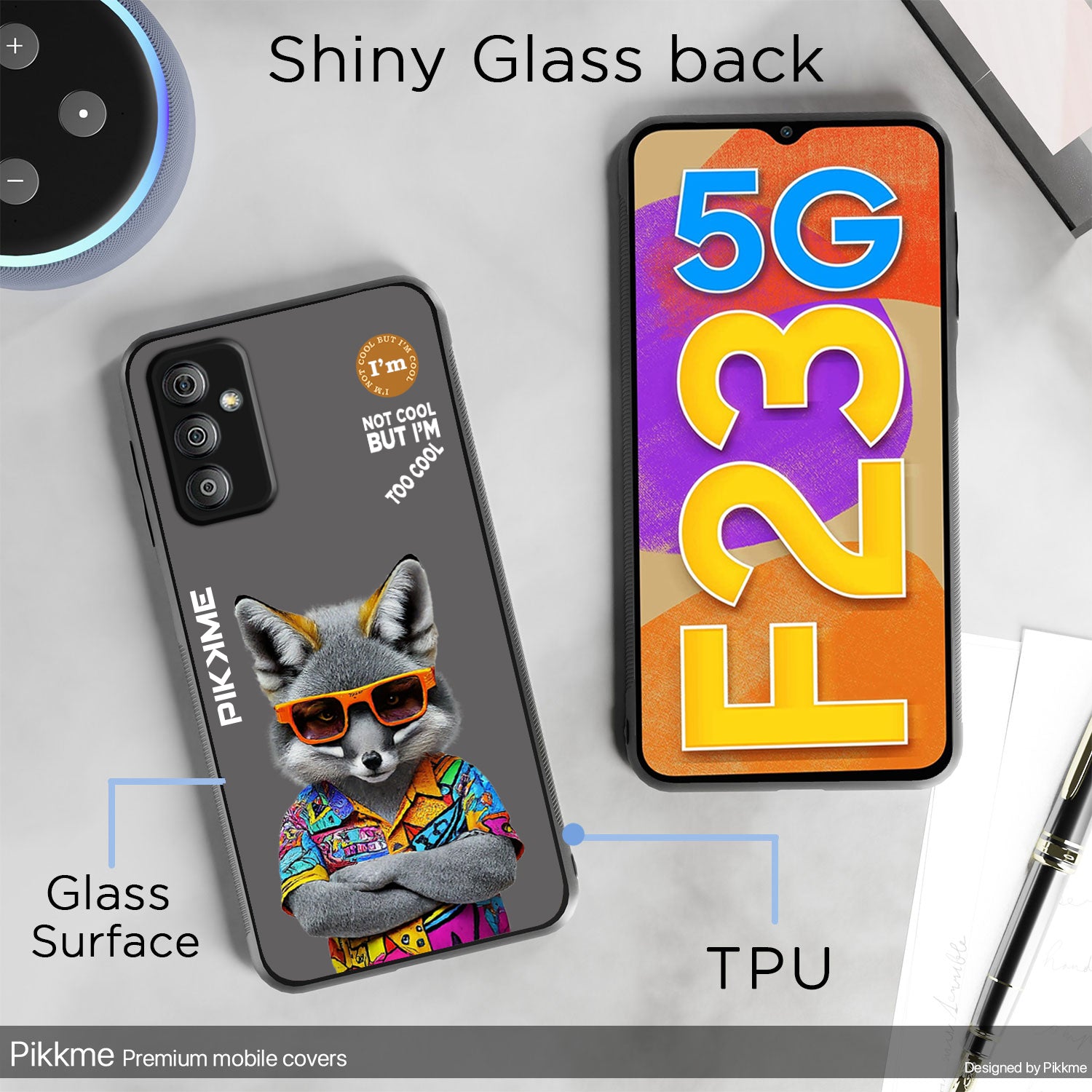 Pikkme Stylish Grey Wolf Swag Samsung Galaxy F23 5G Back Cover (Design 01)