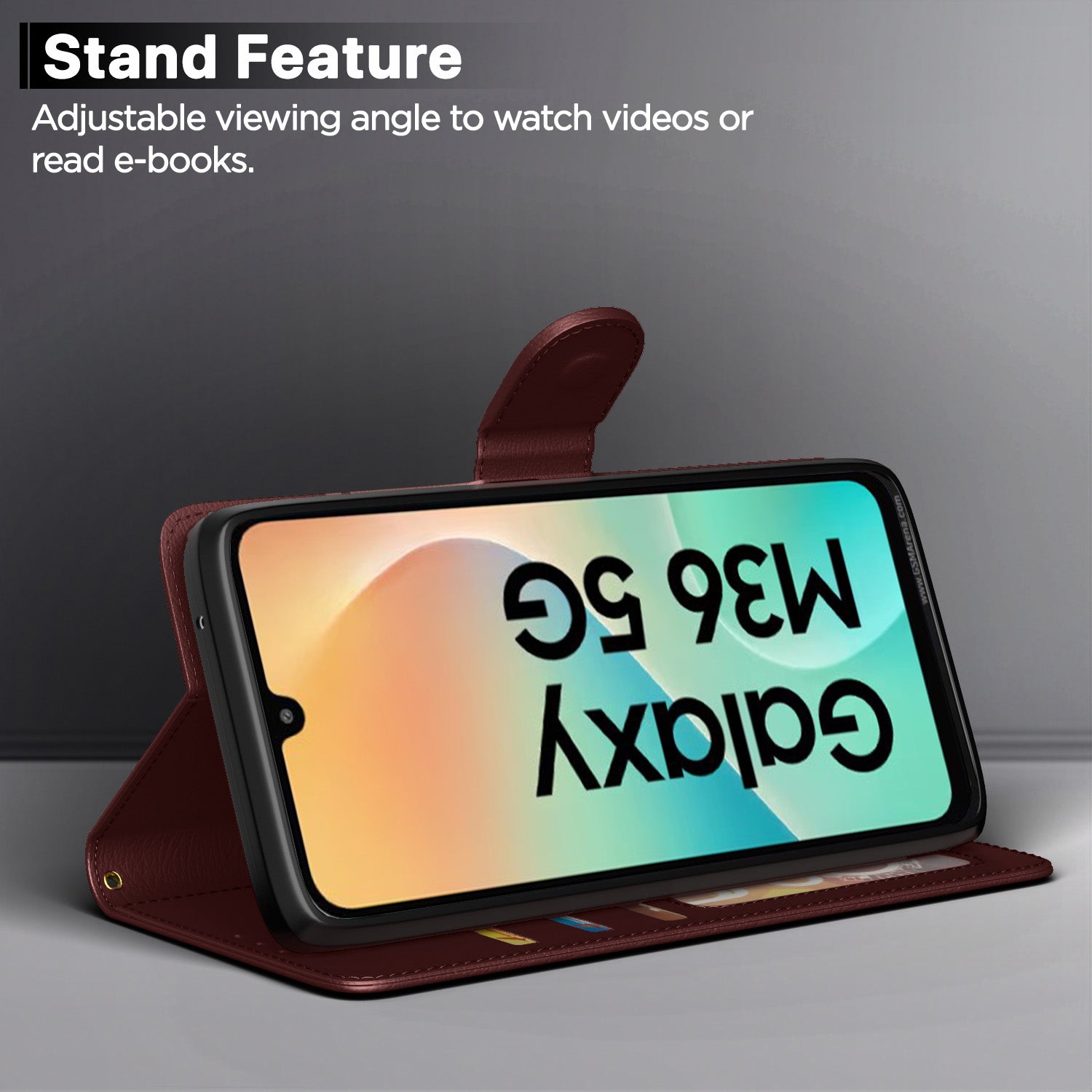 Pikkme Samsung Galaxy M36 5G Vintage Flip Cover (Brown)