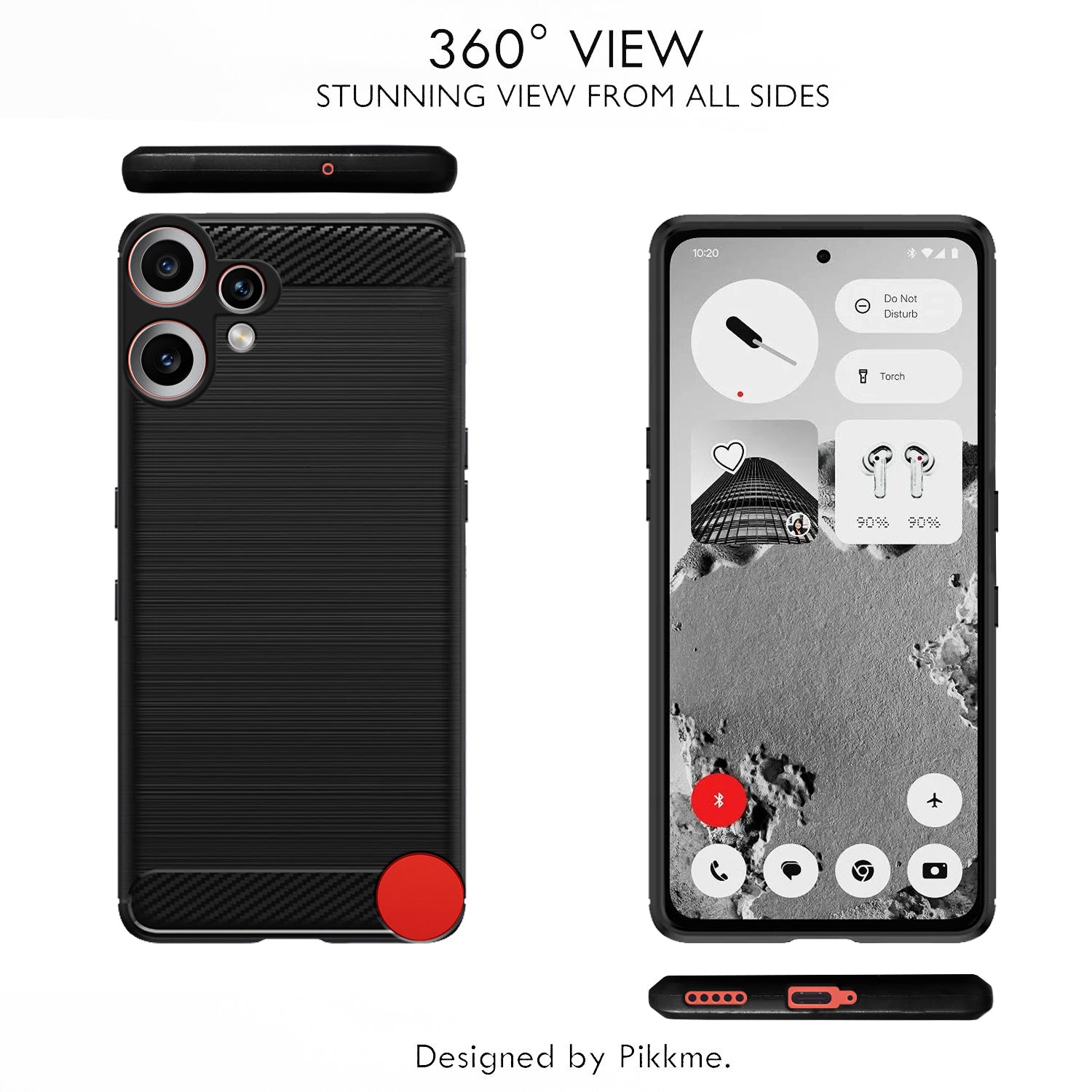 Pikkme CMF by Nothing Phone 2 Pro 5G Hybrid Carbon Fiber Back Cover (Black)