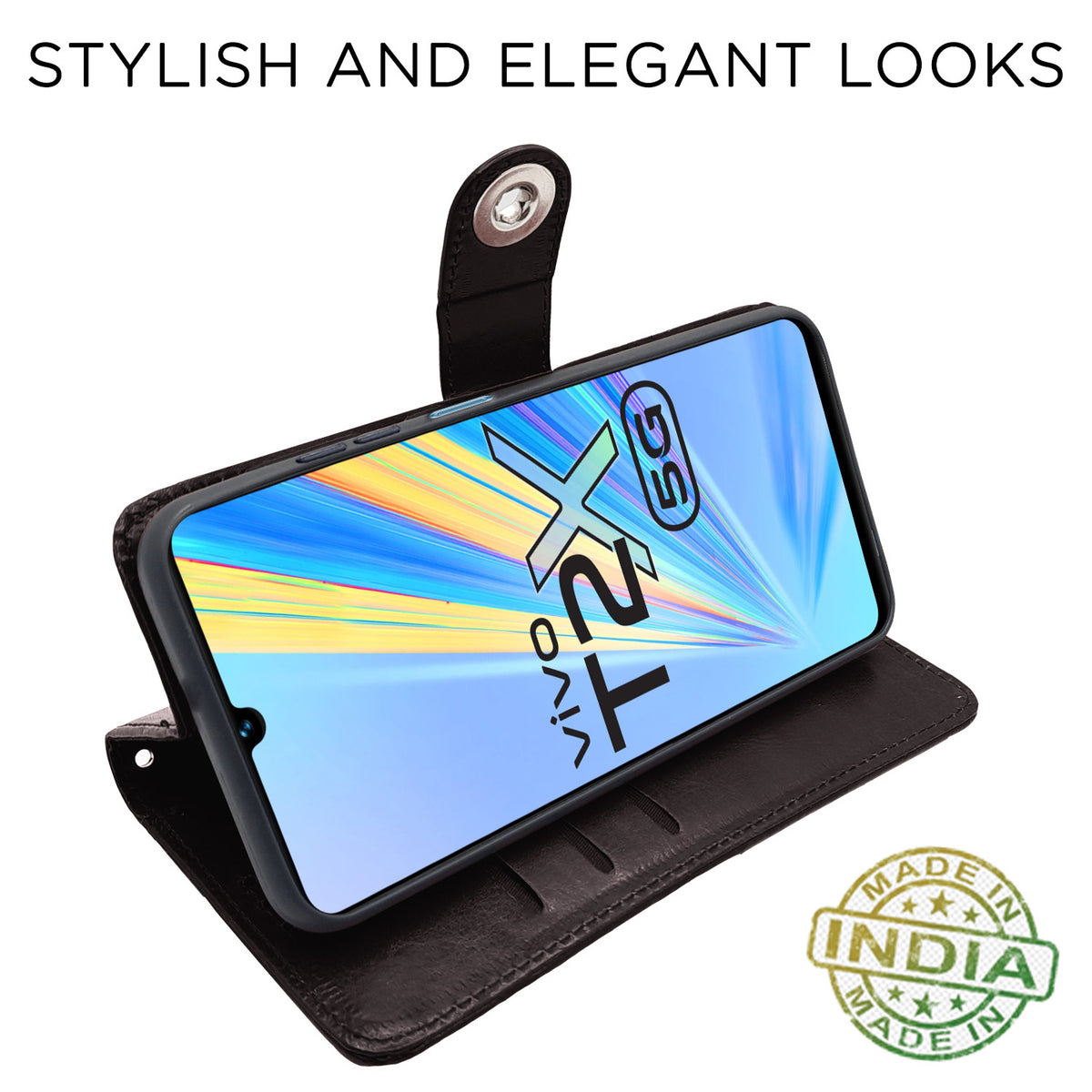 Vivo T2x flip cover in coffee by Pikkme – photo 3
