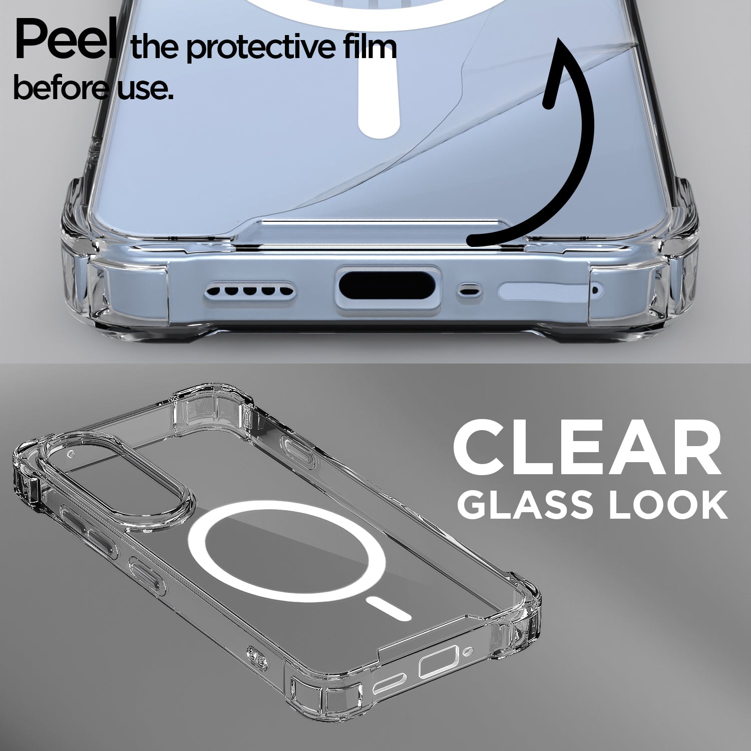 Pikkme OnePlus Nord 5 5G Mag-Safe Shockproof PC + TPU Back Cover (Transparent)