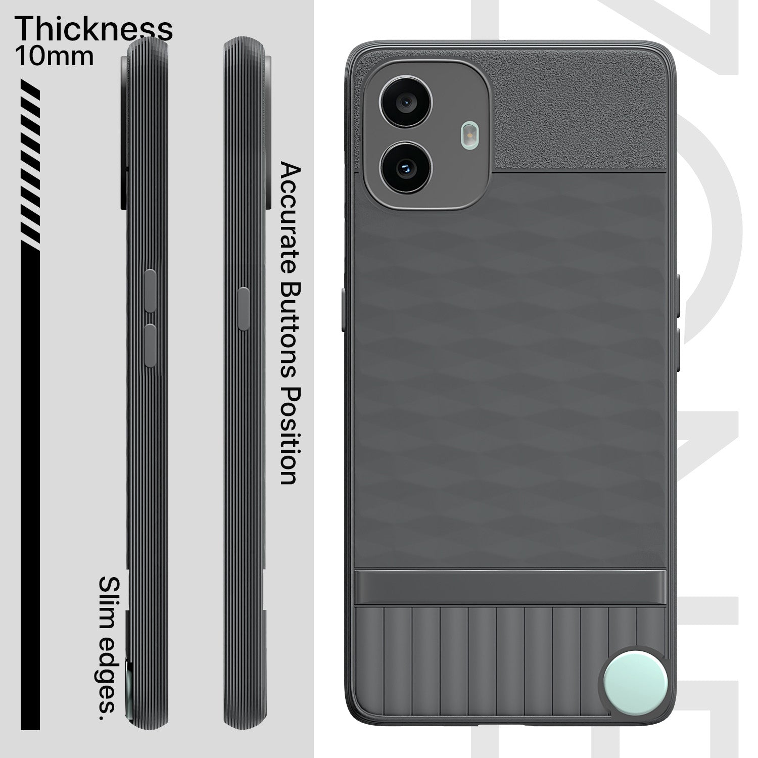 Pikkme CMF by Nothing Phone 1 5G Shockproof Soft Flexible Gencase Back Cover (Grey)