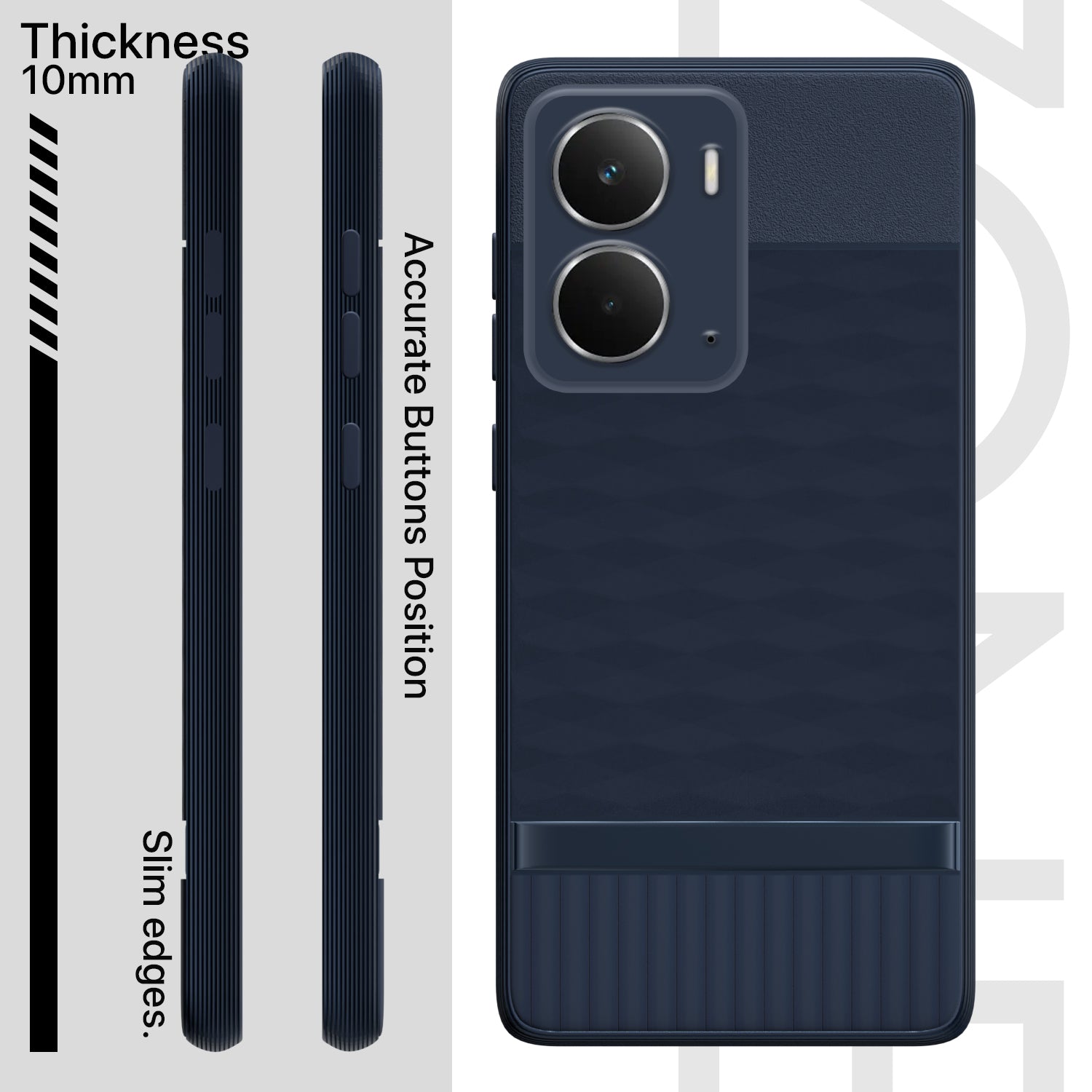 Pikkme Realme P3 5G Shockproof Soft Flexible Gencase Back Cover (Blue)