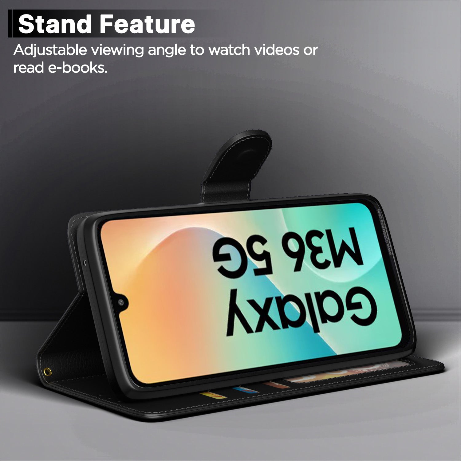 Pikkme Samsung Galaxy M36 5G Vintage Flip Cover (Black)