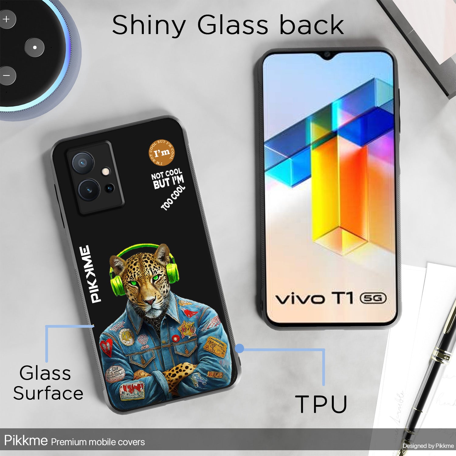 Pikkme Black Leopard Swag Vivo T1 5G Nim2 Back Cover (Design 03)