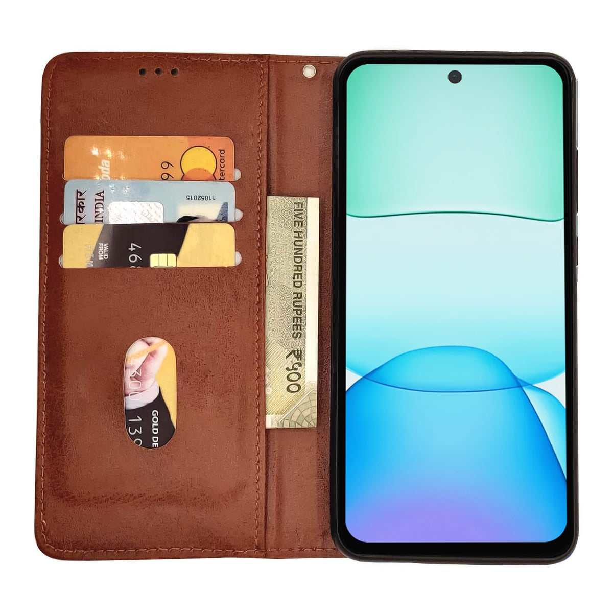 Pikkme Redmi 13 5G brown mobile flip cover – photo 3