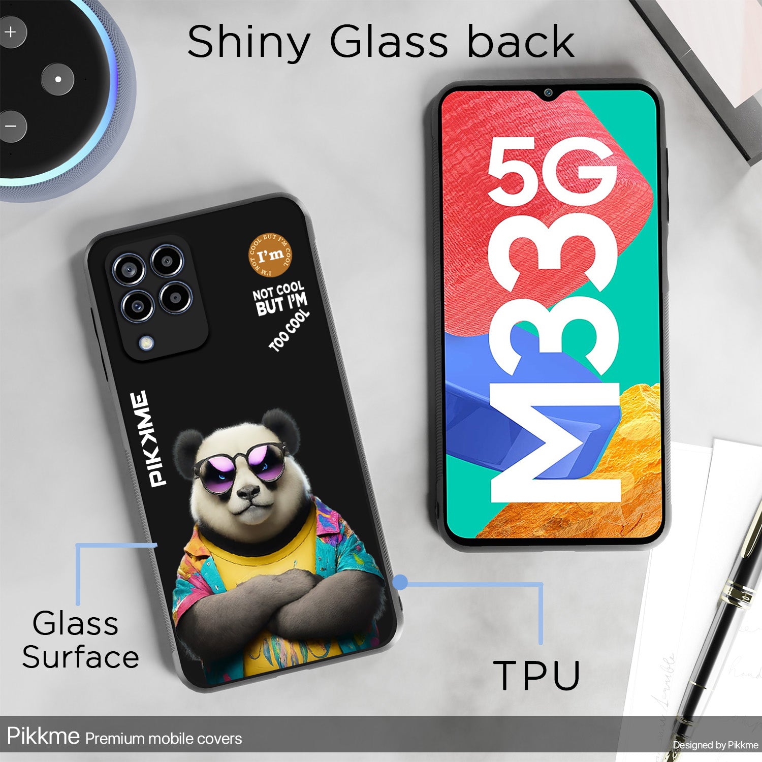 Pikkme Black Panda Swag Samsung Galaxy M33 5G Nim2 Back Cover (Design 05)